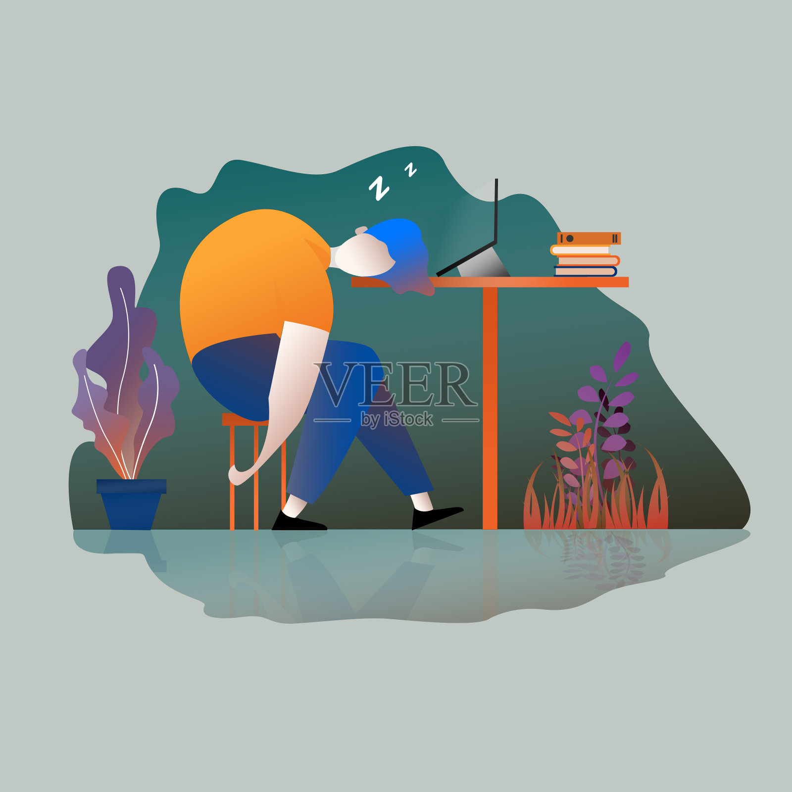 懒惰插画图片素材