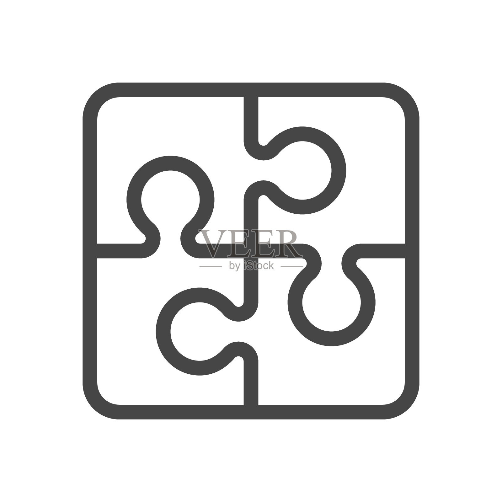 谜题图标孤立的白色背景。矢量插图。图标素材