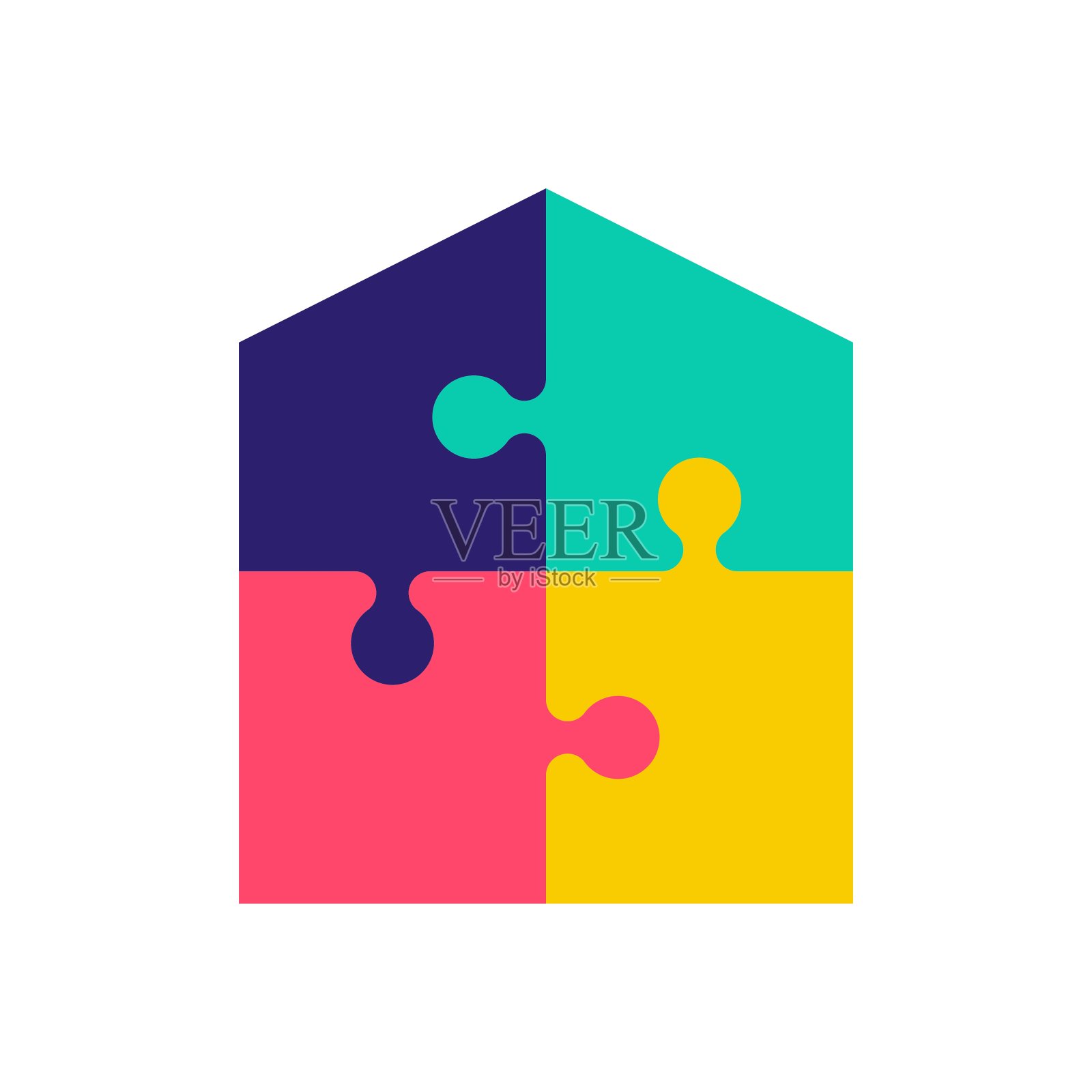 拼图屋矢量图标插图图标素材