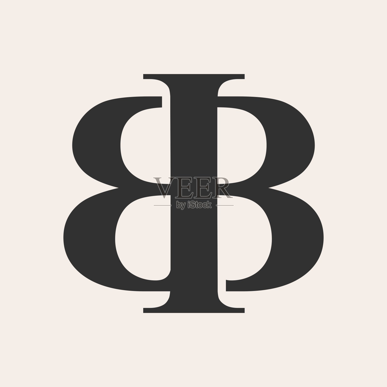 Bb双b字母标记潮人复古矢量图标插图图标素材