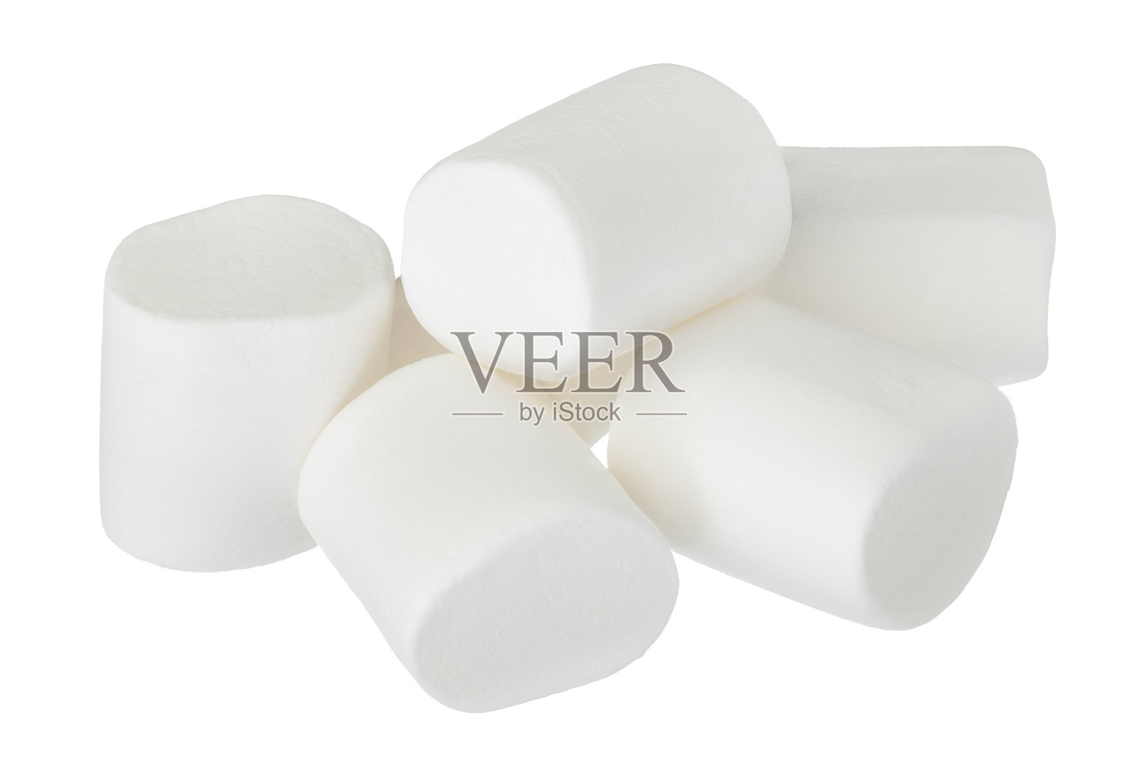 棉花糖孤立的白色背景与剪辑路径和全景深的领域照片摄影图片