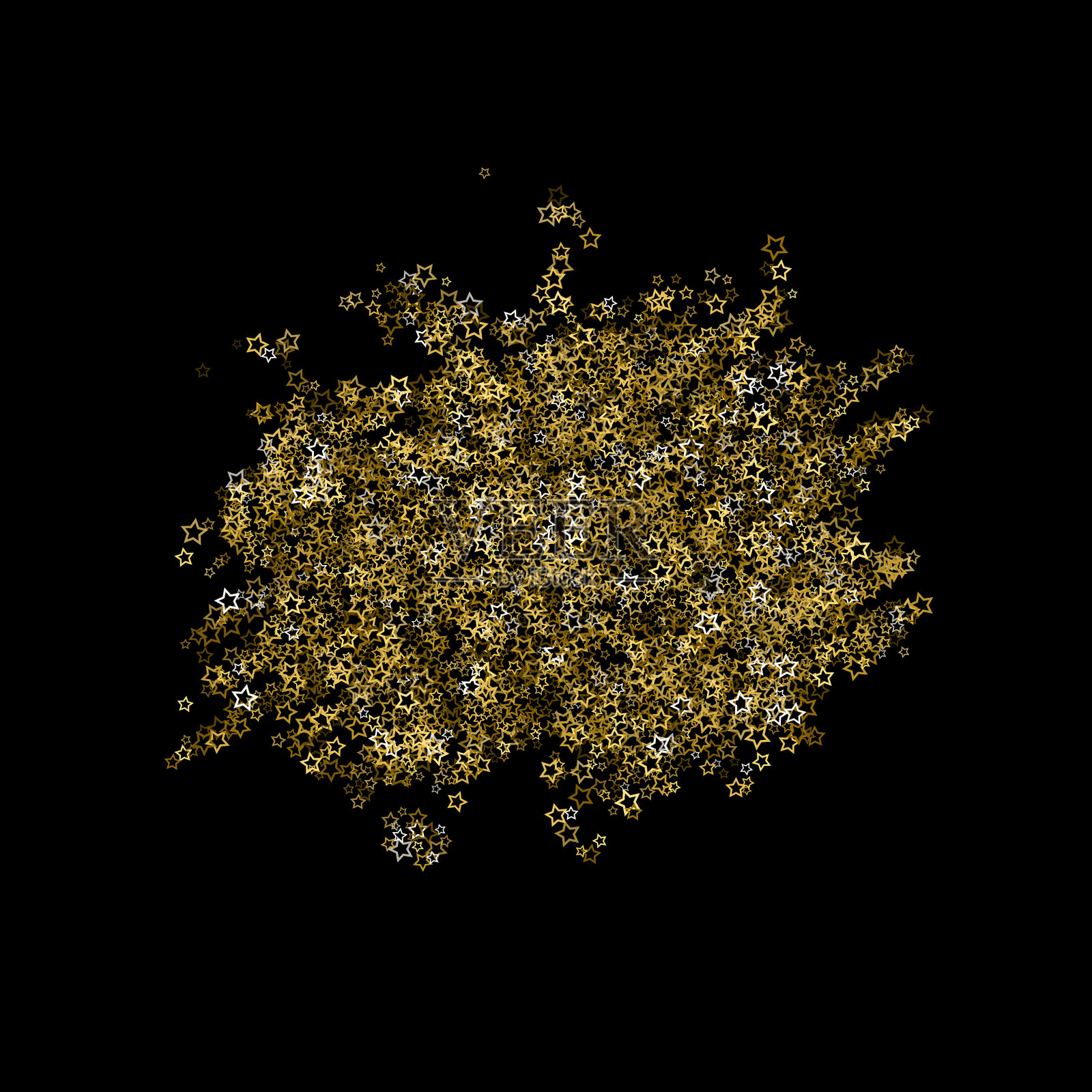 金色闪亮的星星豪华闪亮的五彩纸屑插画图片素材