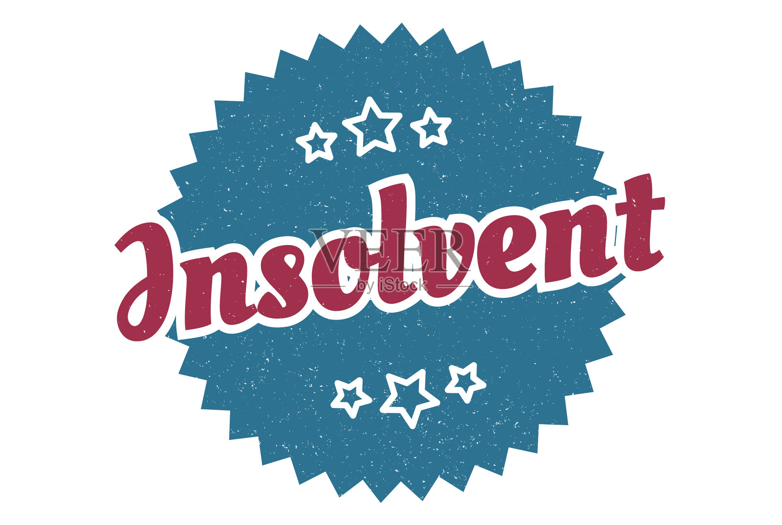 资不抵债的标志资不抵债的round复古的插画图片素材