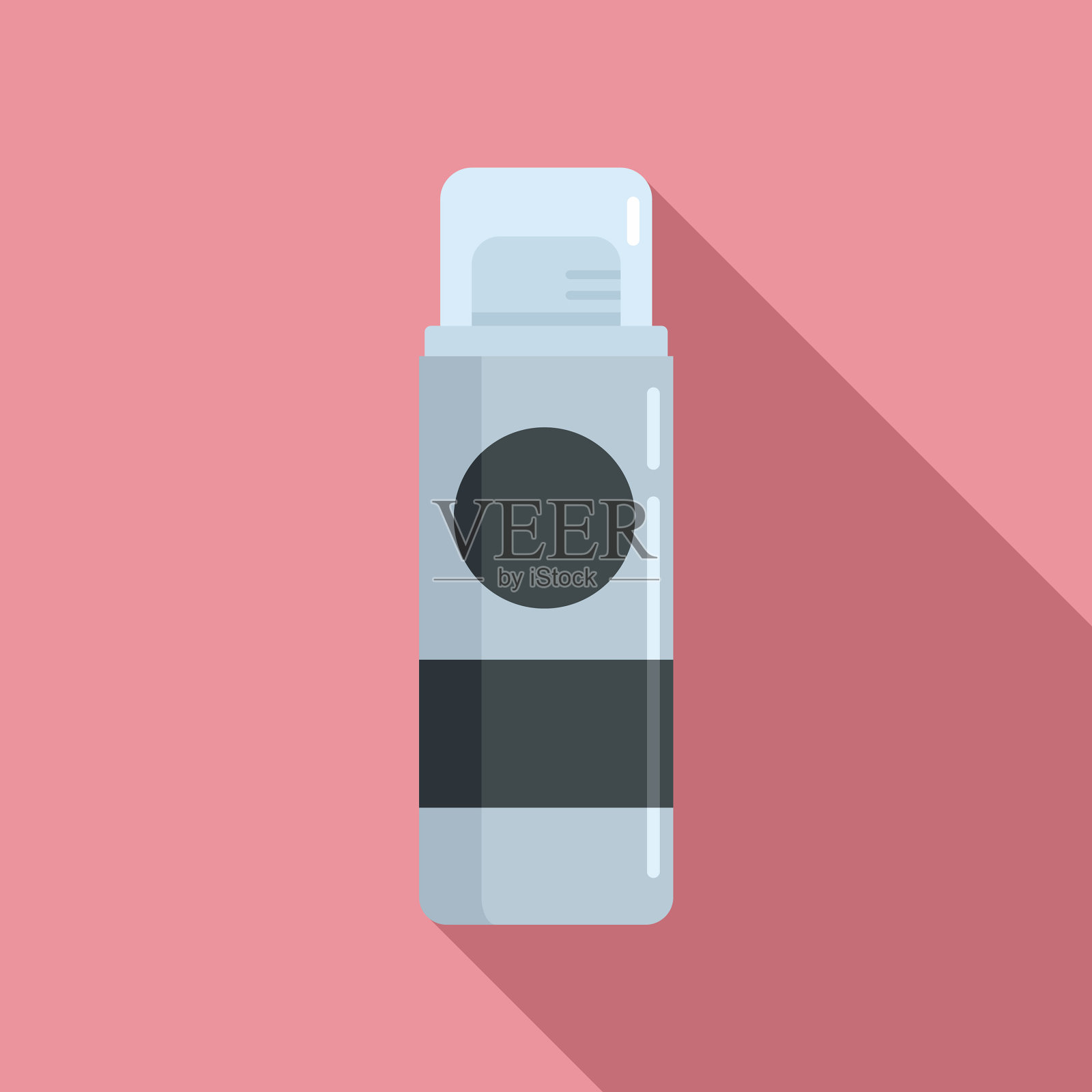 剃须泡沫瓶图标平面风格插画图片素材