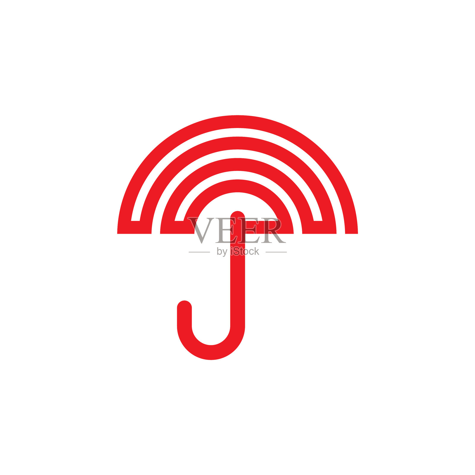 雨伞标志设计模板插画图片素材