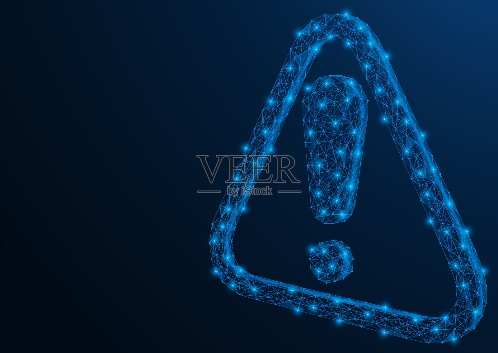 警告标志。三角形中的三维感叹号符号。插画图片素材