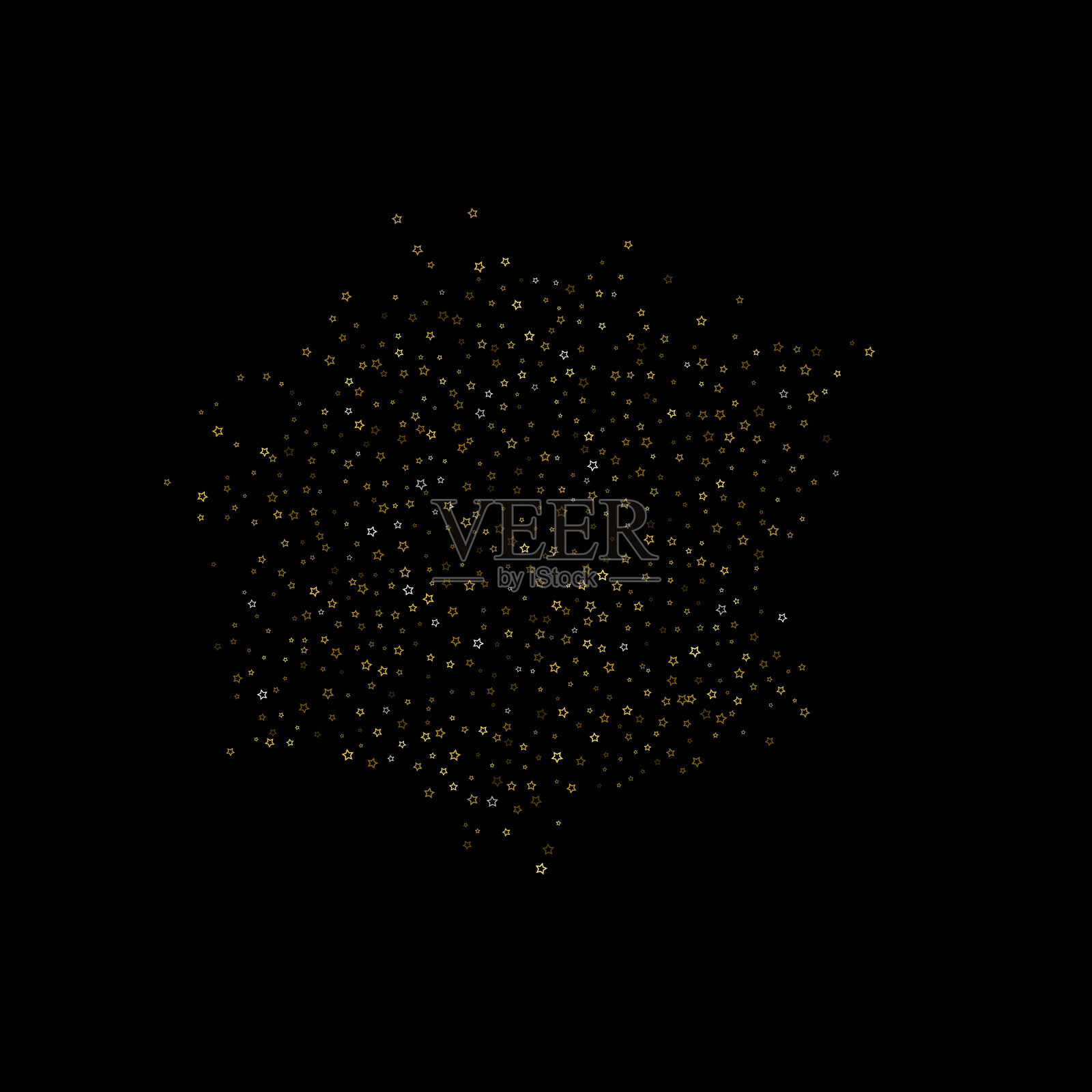 黄金闪闪发光的星星。豪华闪亮的五彩纸屑。插画图片素材