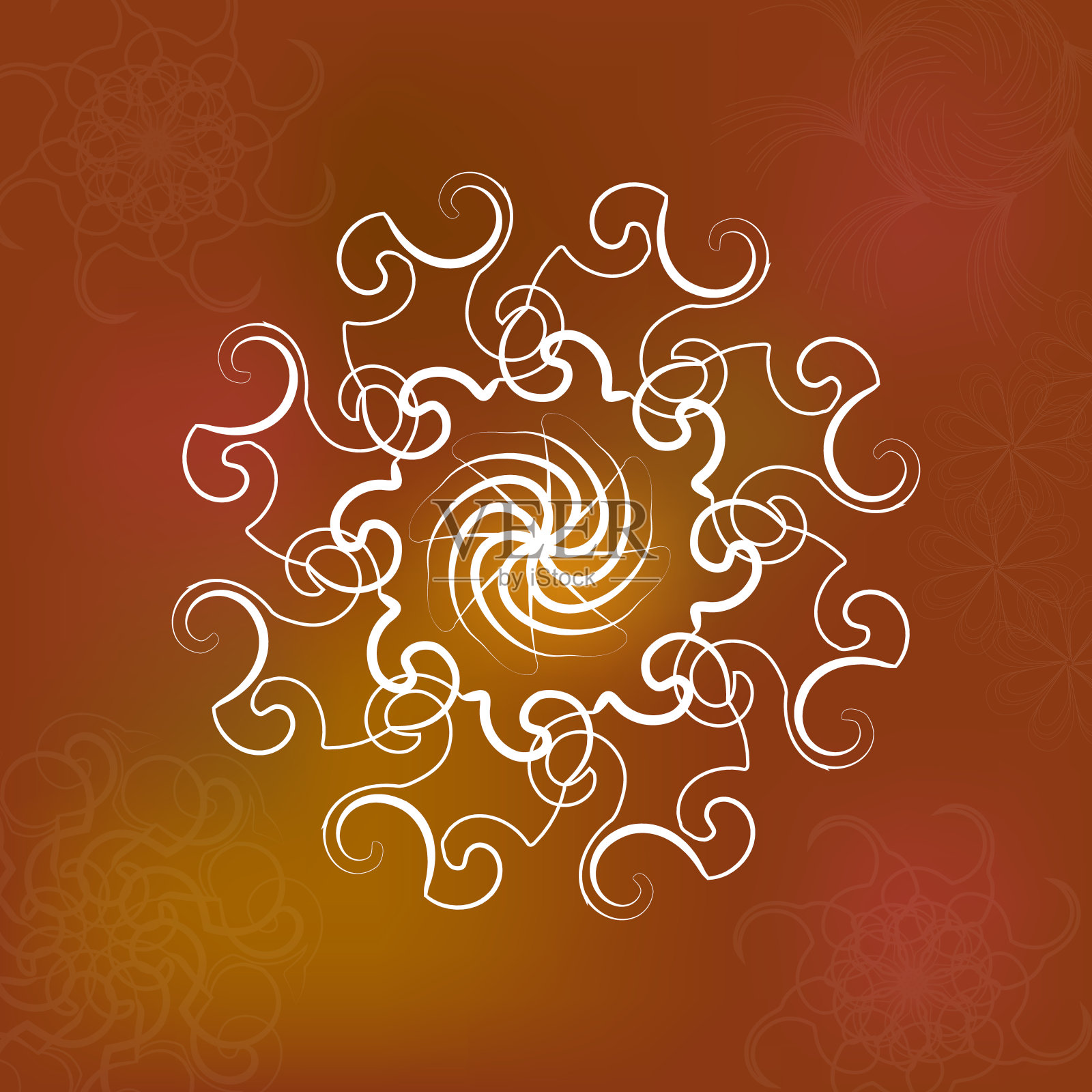 抽象的分形背景与曼荼罗。美丽的抽象分形图形设计。神奇的曼荼罗。抽象的艺术作品。数字图形。抽象的纹理。美丽的花背景墙纸。优雅的艺术。明亮的颜色。一波流插画图片素材