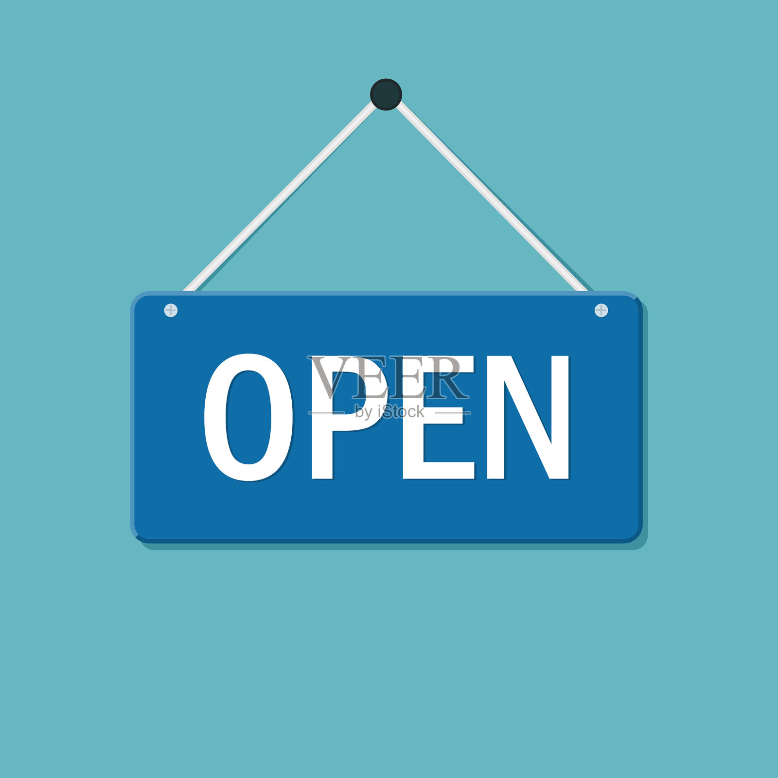 开门标志平面风格图形欢迎图标插画图片素材