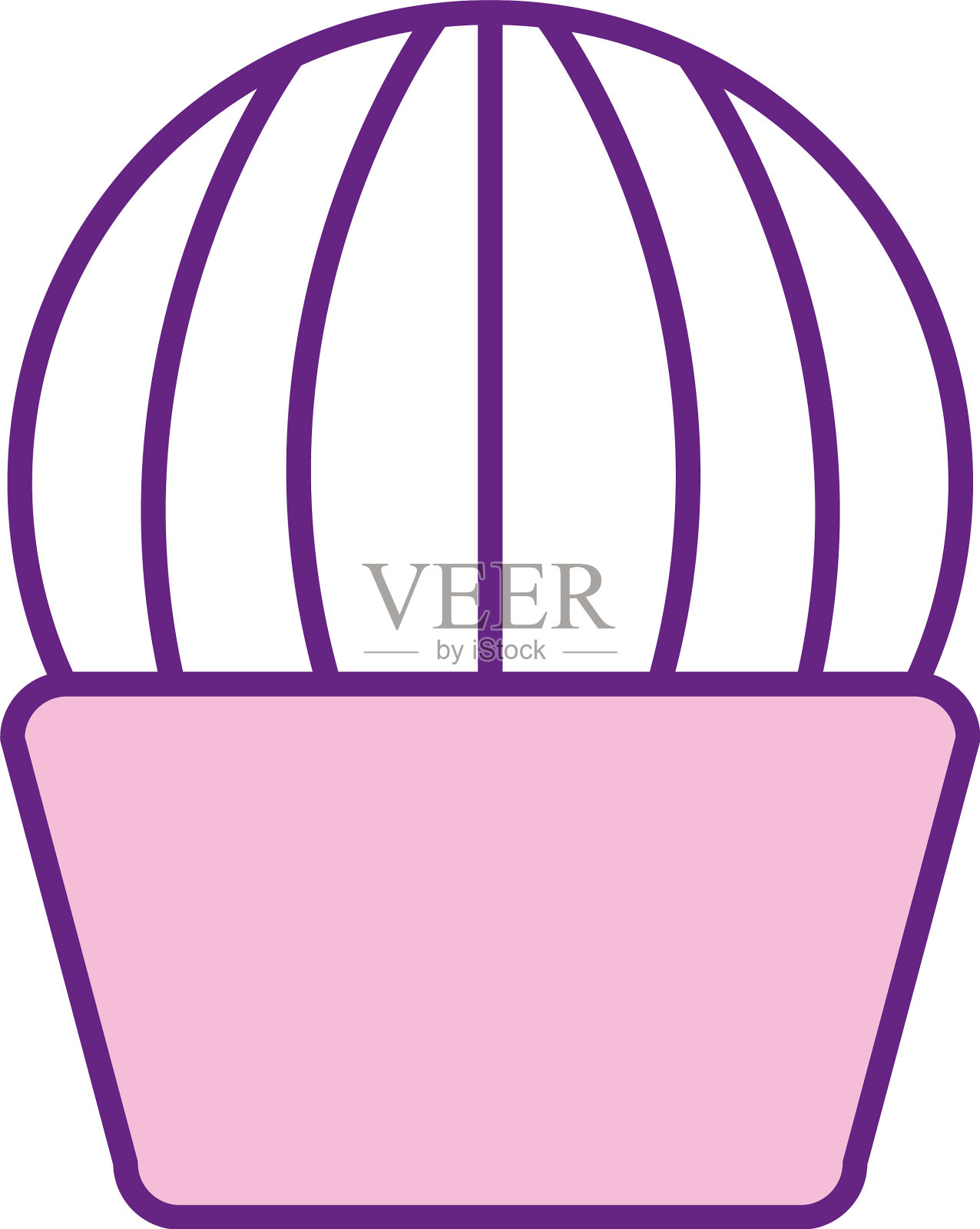 孤立的仙人掌植物线条风格图标插画图片素材