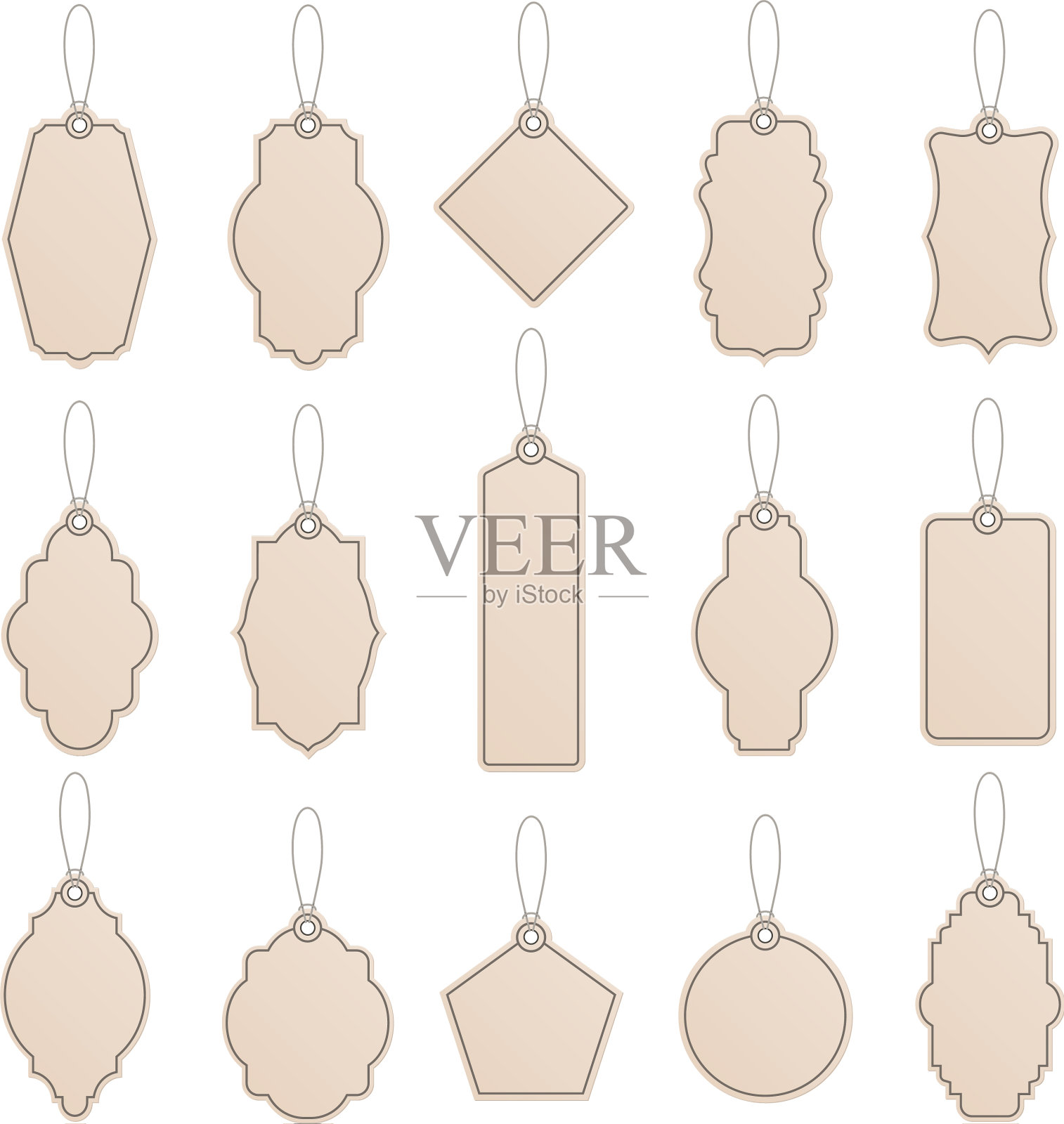 标签模板复古纸标签工艺插画图片素材