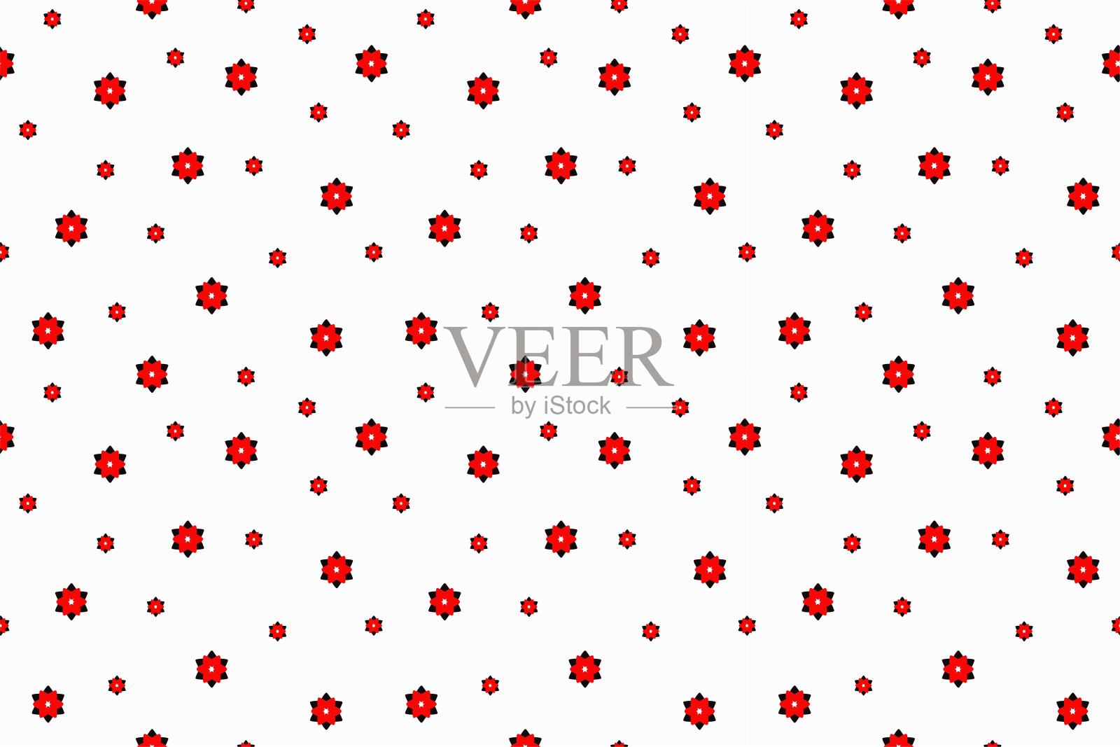 小红花无缝花型插画图片素材