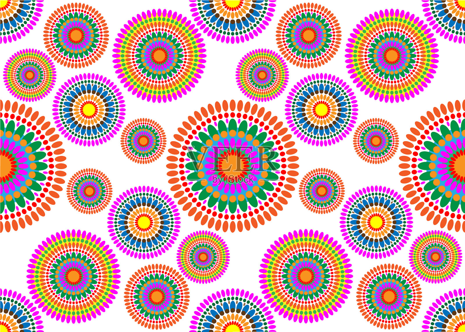 非洲印花织物民族安卡拉花卉图案插画图片素材