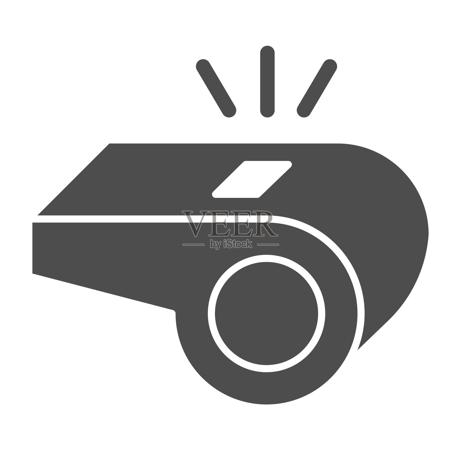 哨子固体图标足球或足球裁判插画图片素材