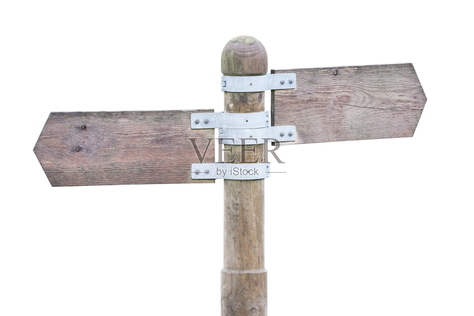 空白木制路标在孤立的白色背景上指向相反的方向照片摄影图片