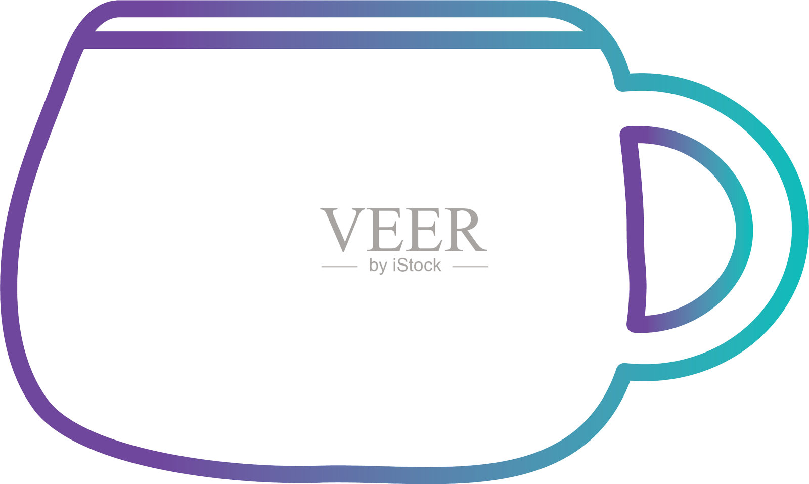 孤立的茶或咖啡杯渐变风格图标插画图片素材