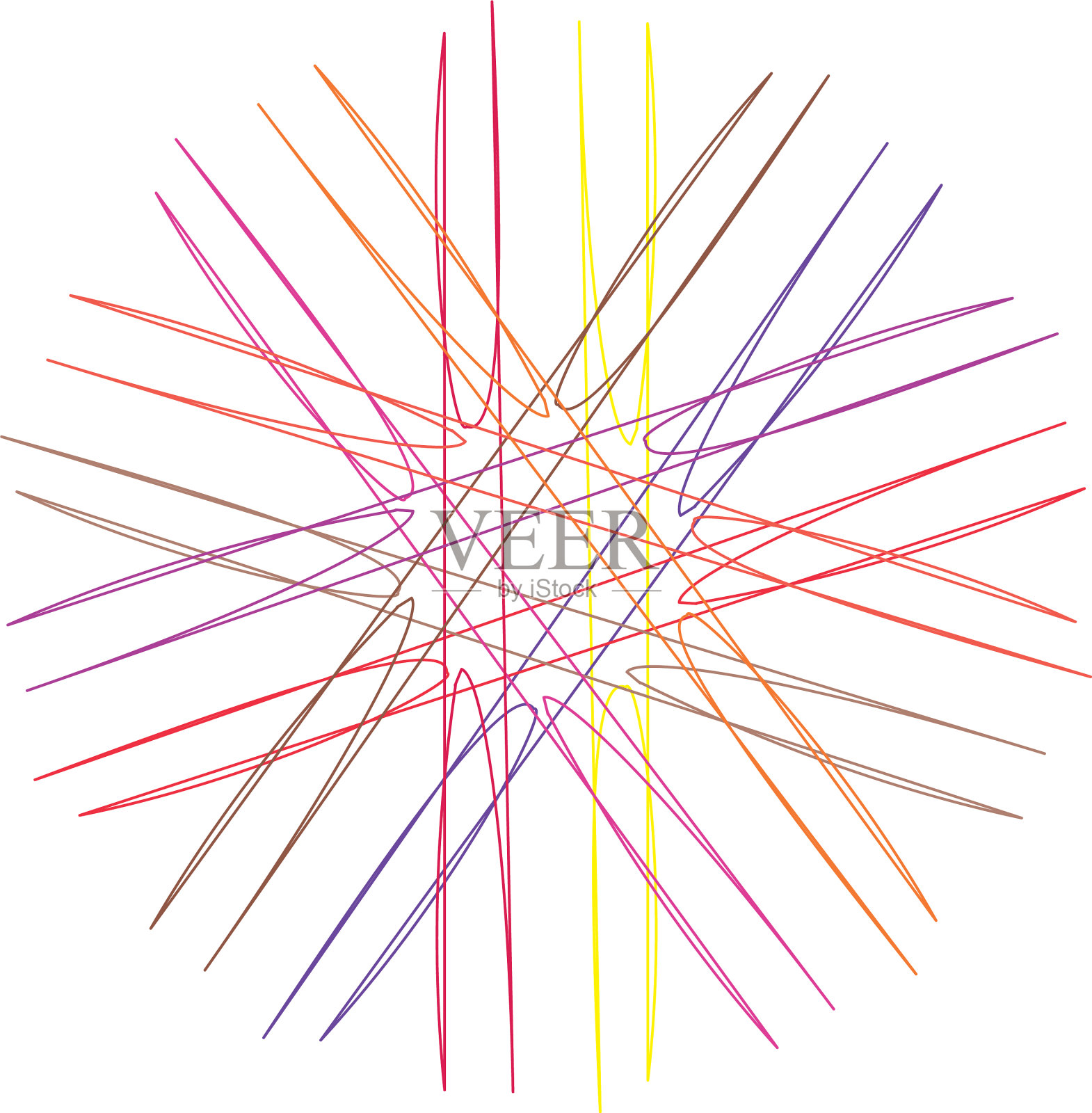 彩色圆形和径向抽象曼荼罗插画图片素材