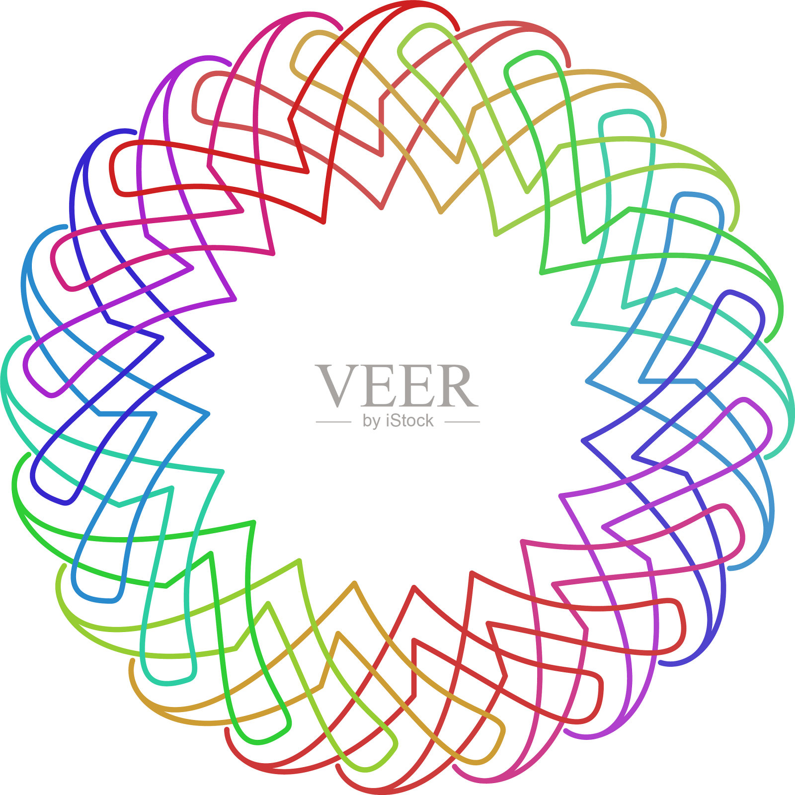 圆形和径向抽象曼荼罗图案插画图片素材