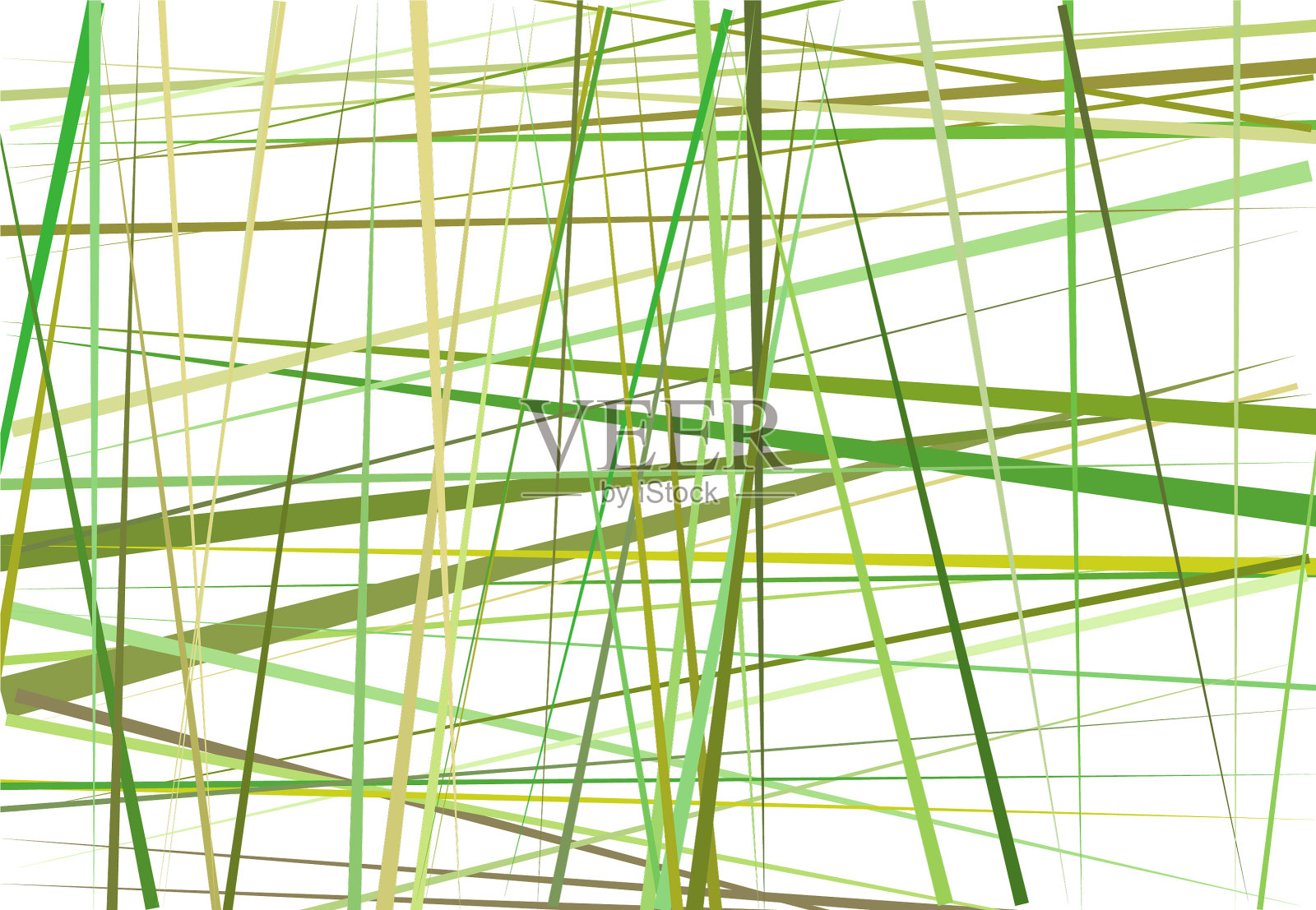 色彩缤纷的绿色抽象几何艺术与随机插画图片素材