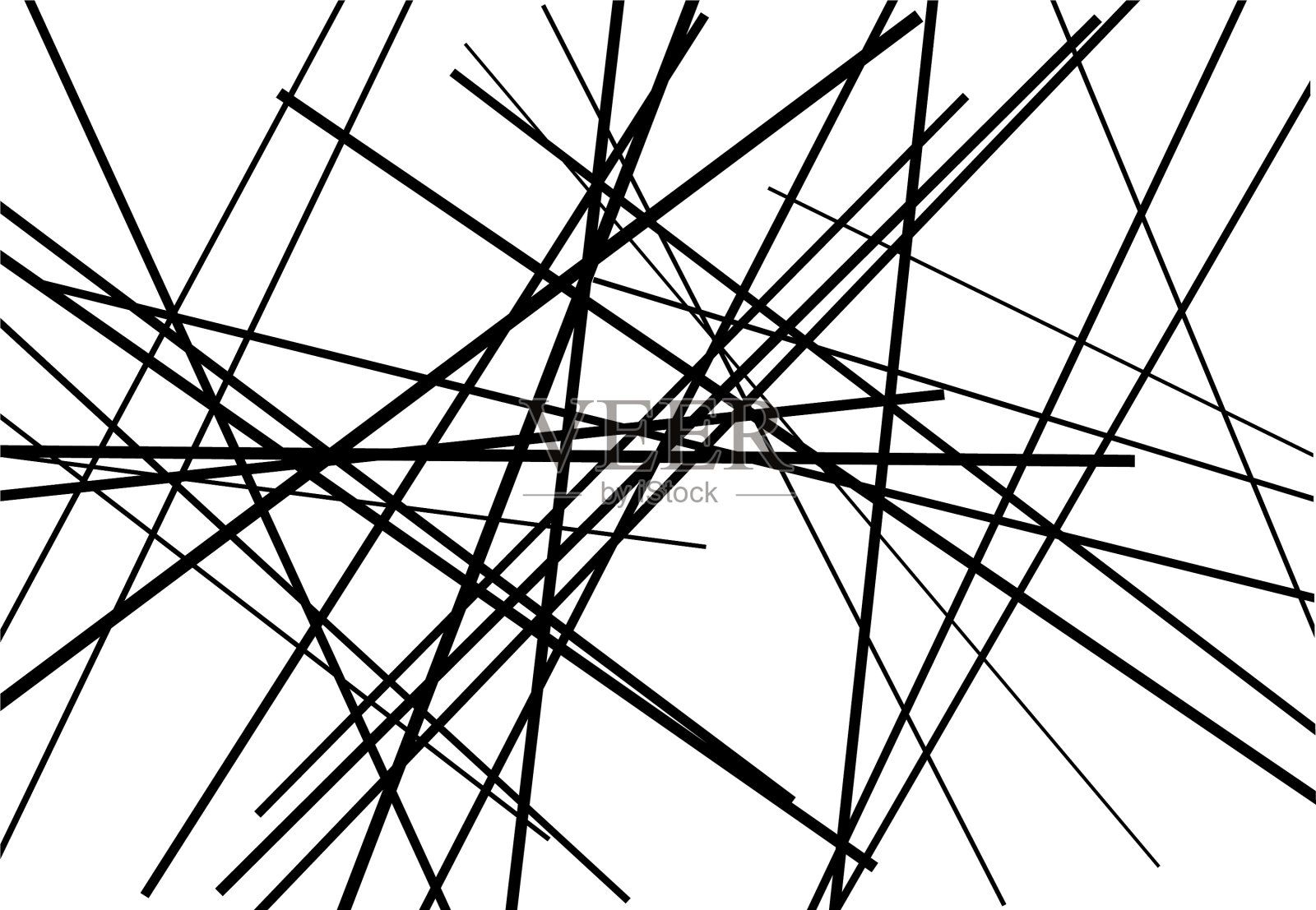 随机混乱线条的抽象几何艺术插画图片素材