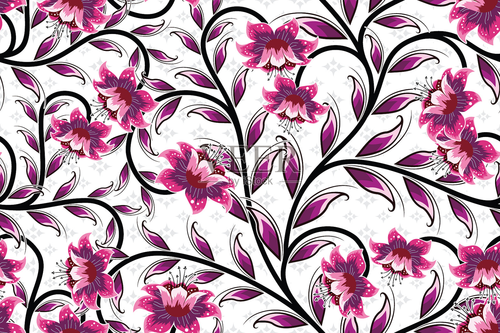 花型无缝图案插画图片素材