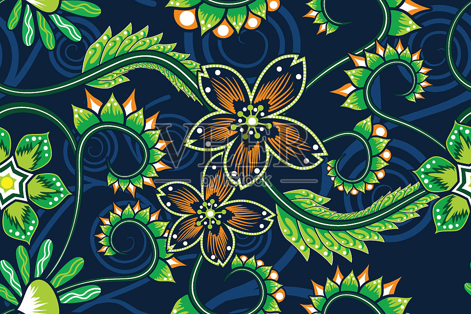 花型无缝图案插画图片素材