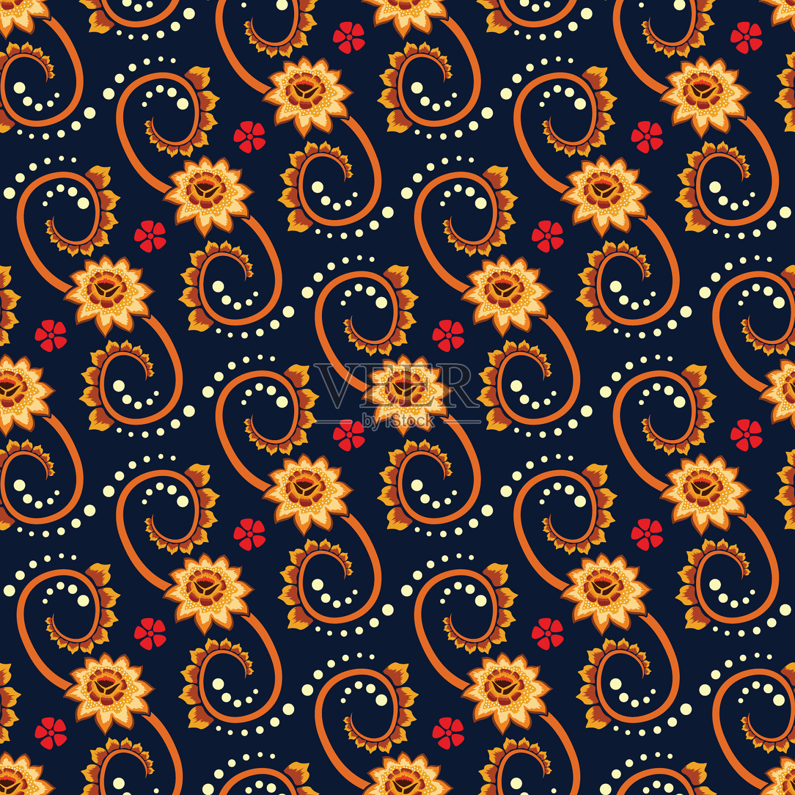 花型无缝图案插画图片素材