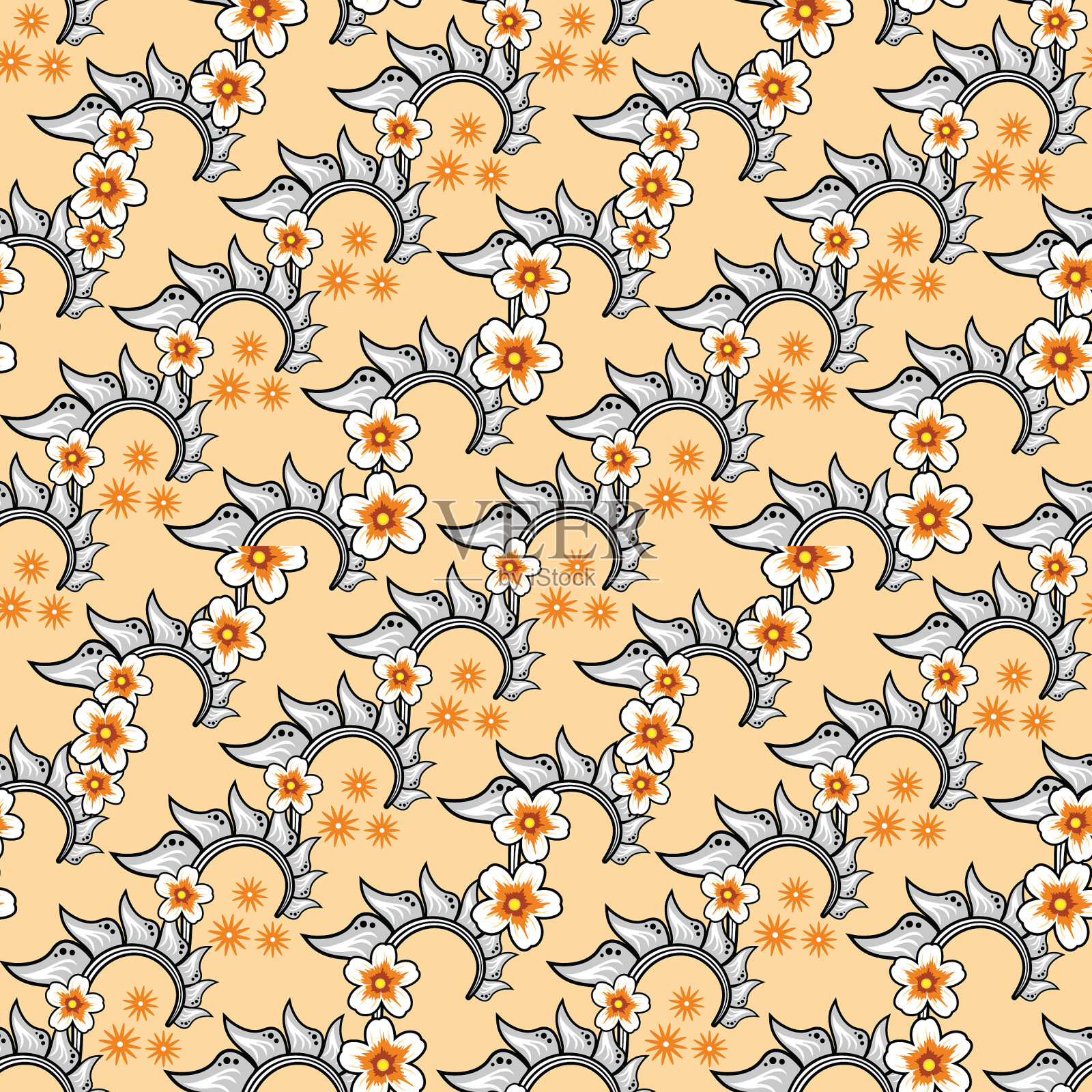 花型无缝图案插画图片素材