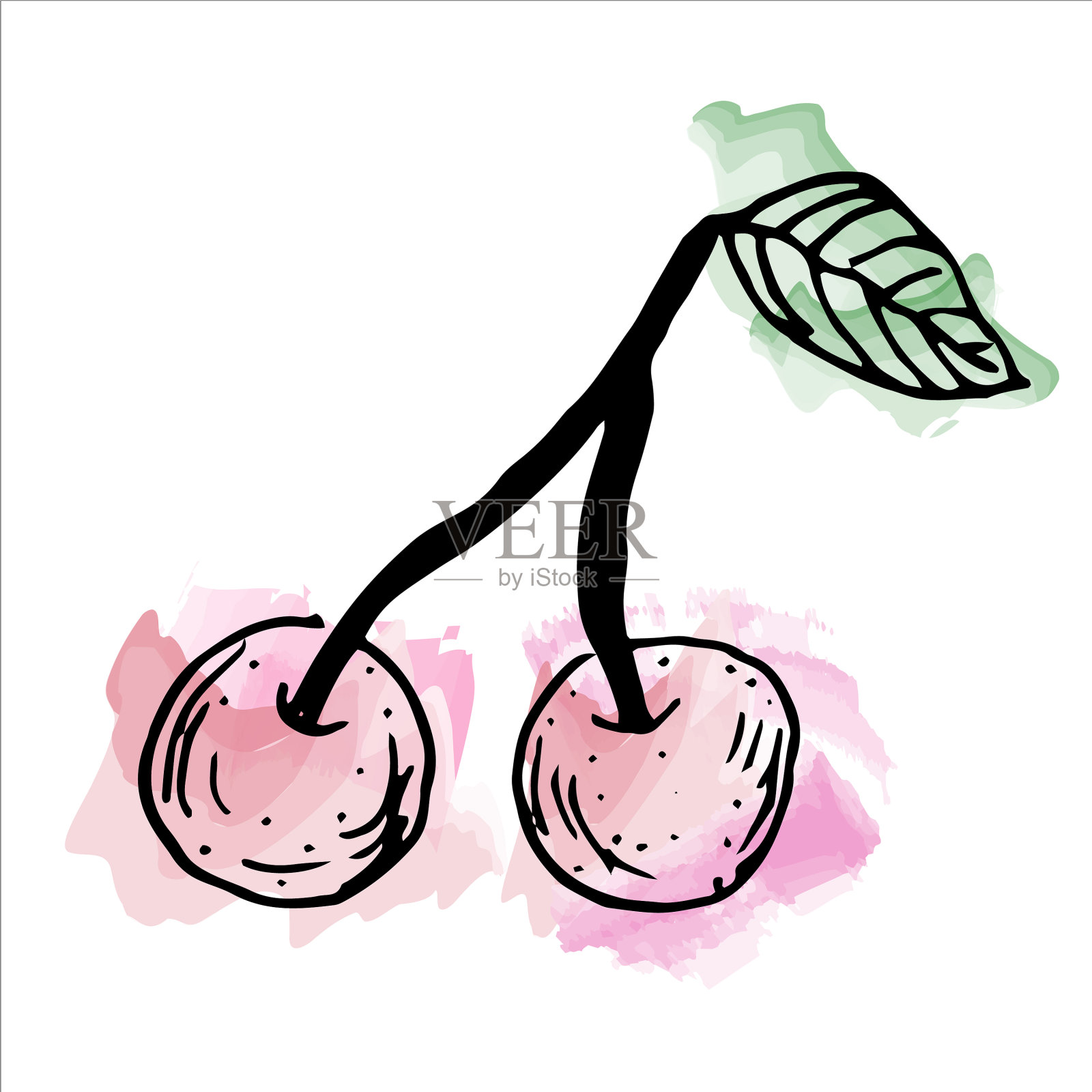 仿水彩颜料鲜艳多汁插画图片素材