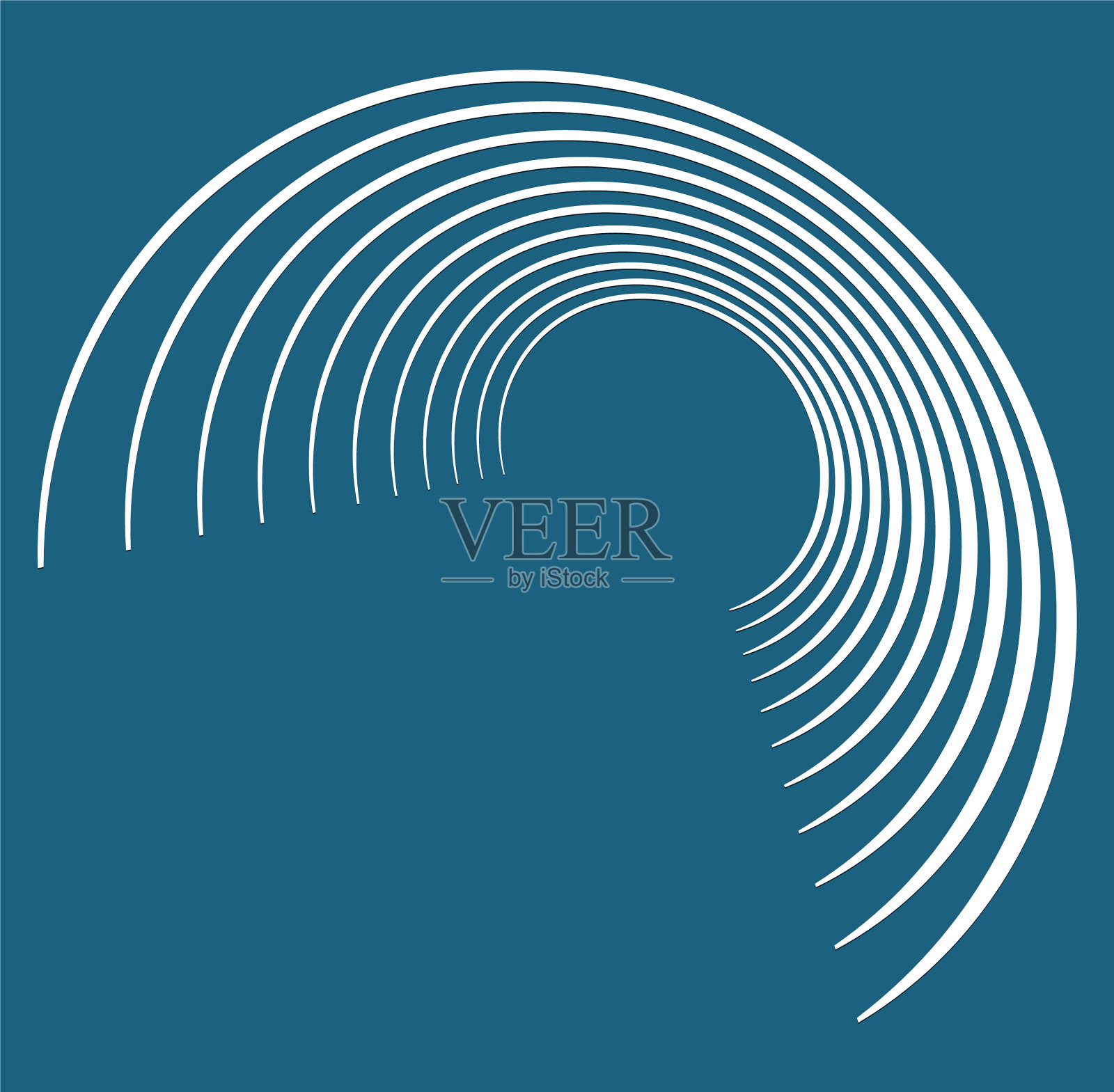 白色螺旋状卷曲和卷曲的形状插画图片素材