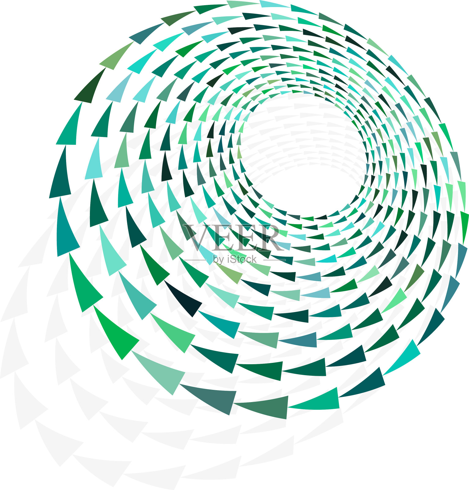 单色环旋转循环同心圆环插画图片素材