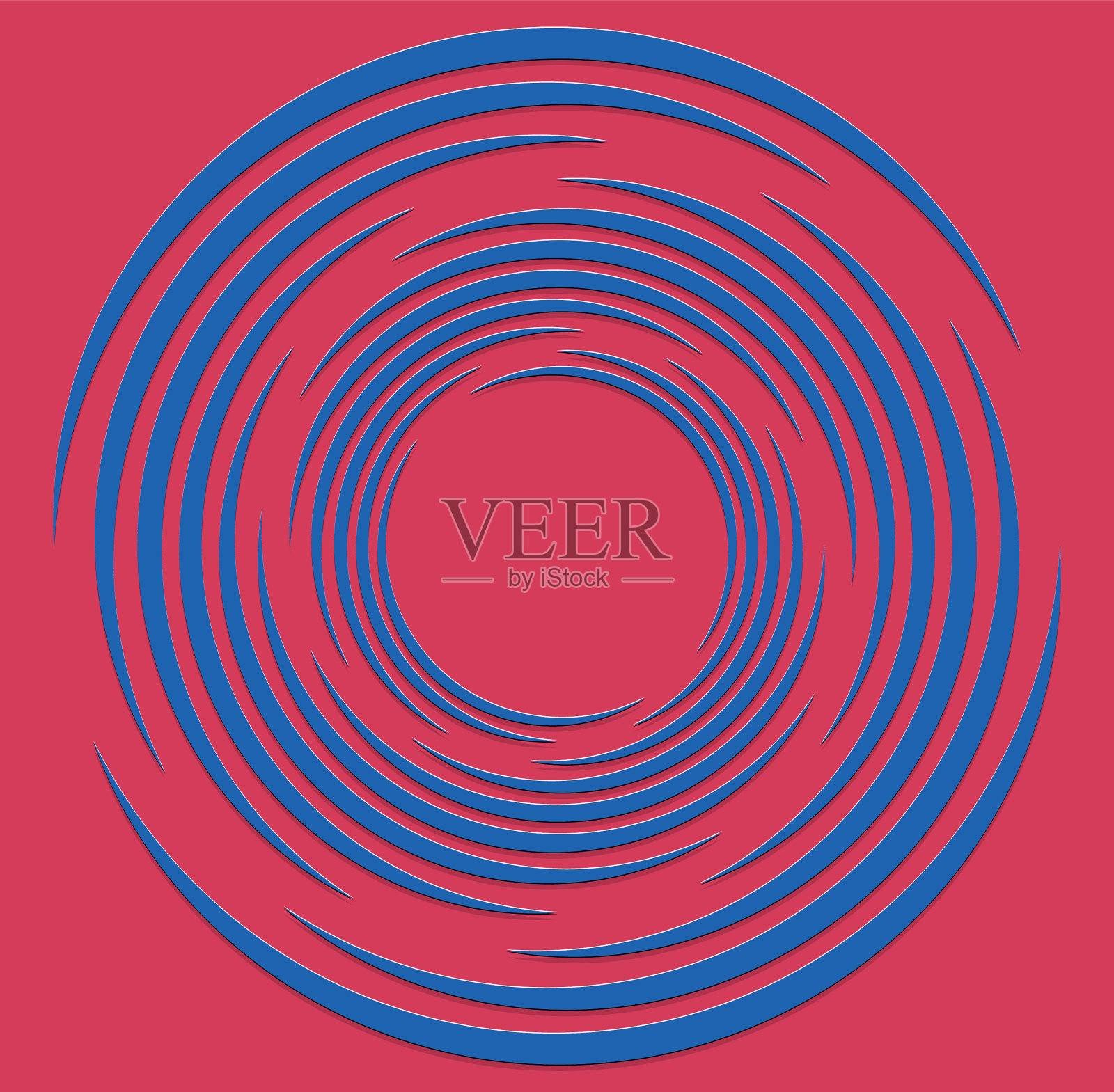 双音卷曲线圈旋转蜗壳形状缠绕插画图片素材