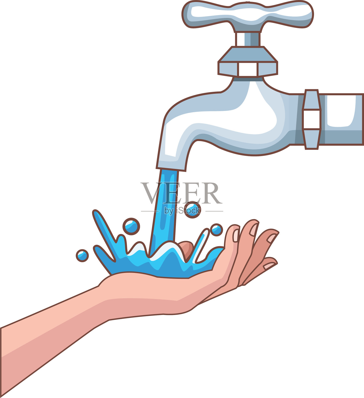 手动人类清洗孤立图标插画图片素材