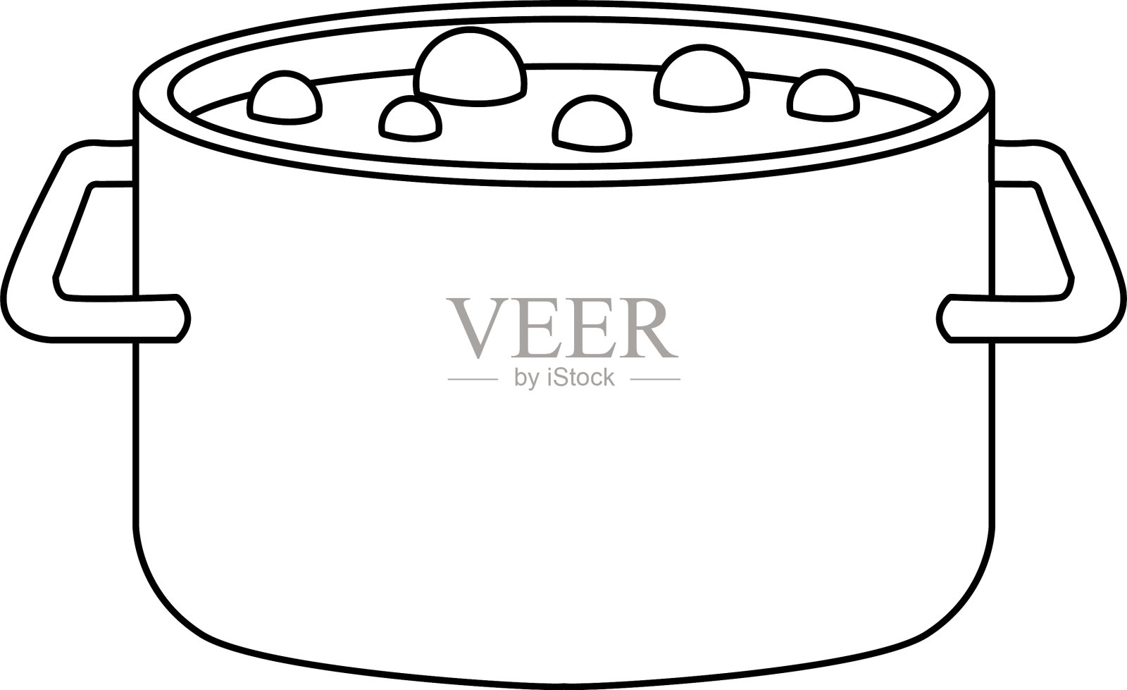 锅中沸水孤立图标插画图片素材