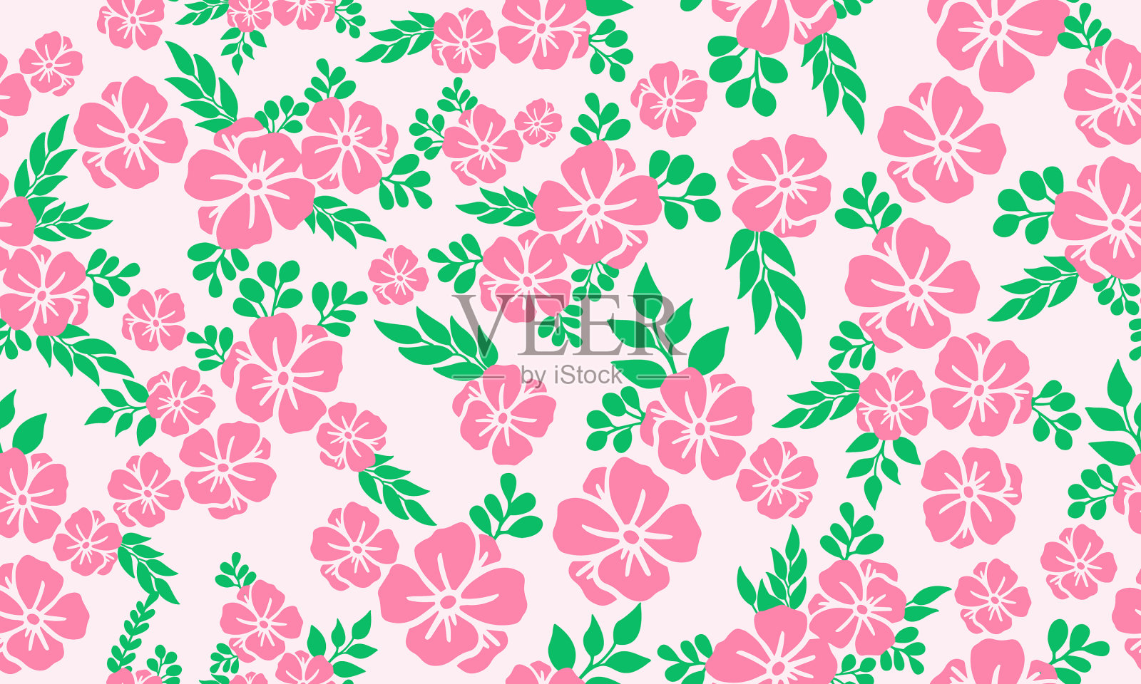 给瓦伦丁的优雅的粉红色花朵插画图片素材