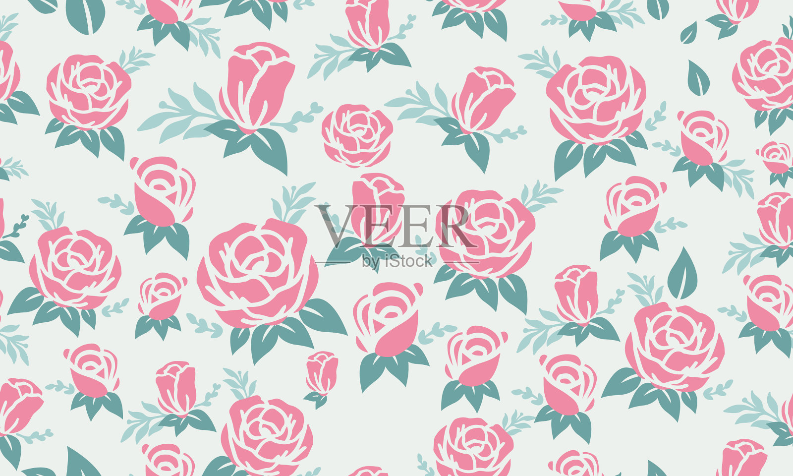 情人节美丽花图案背景插画图片素材