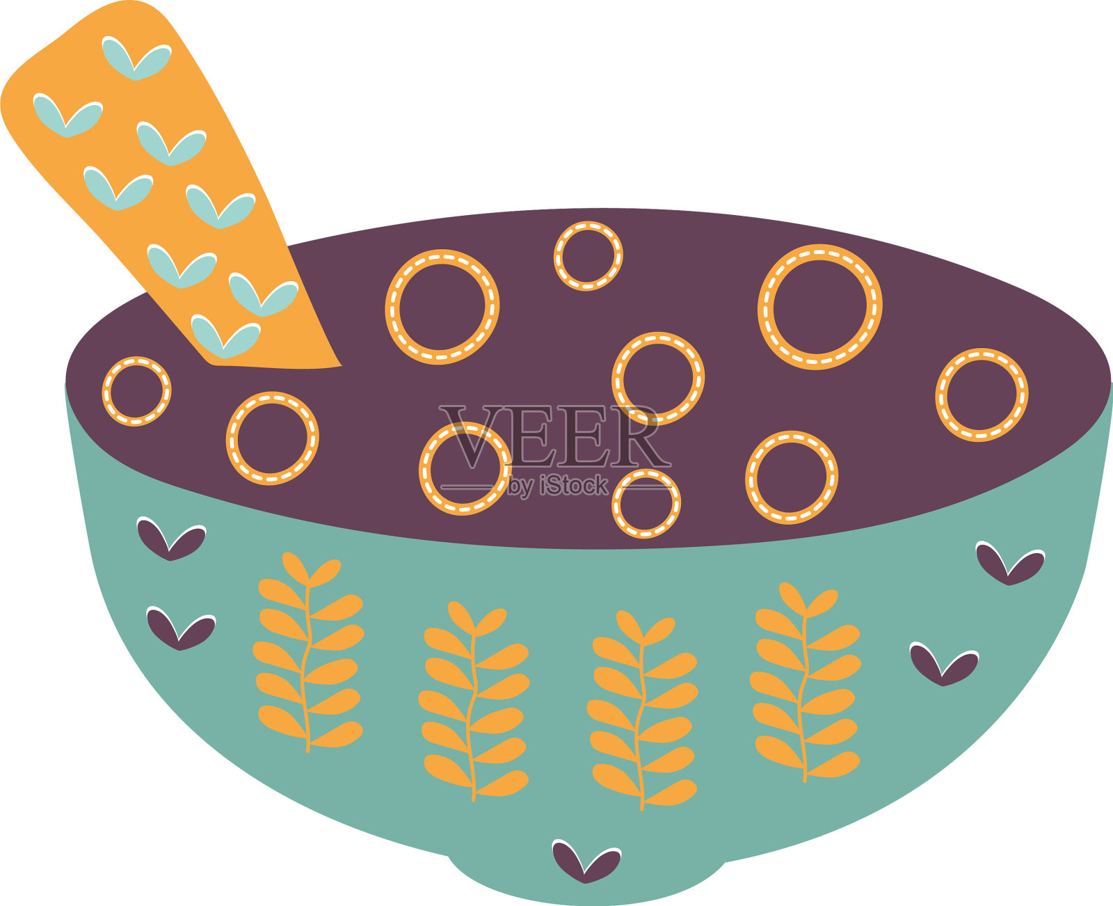 孤立碗平风格图标设计插画图片素材