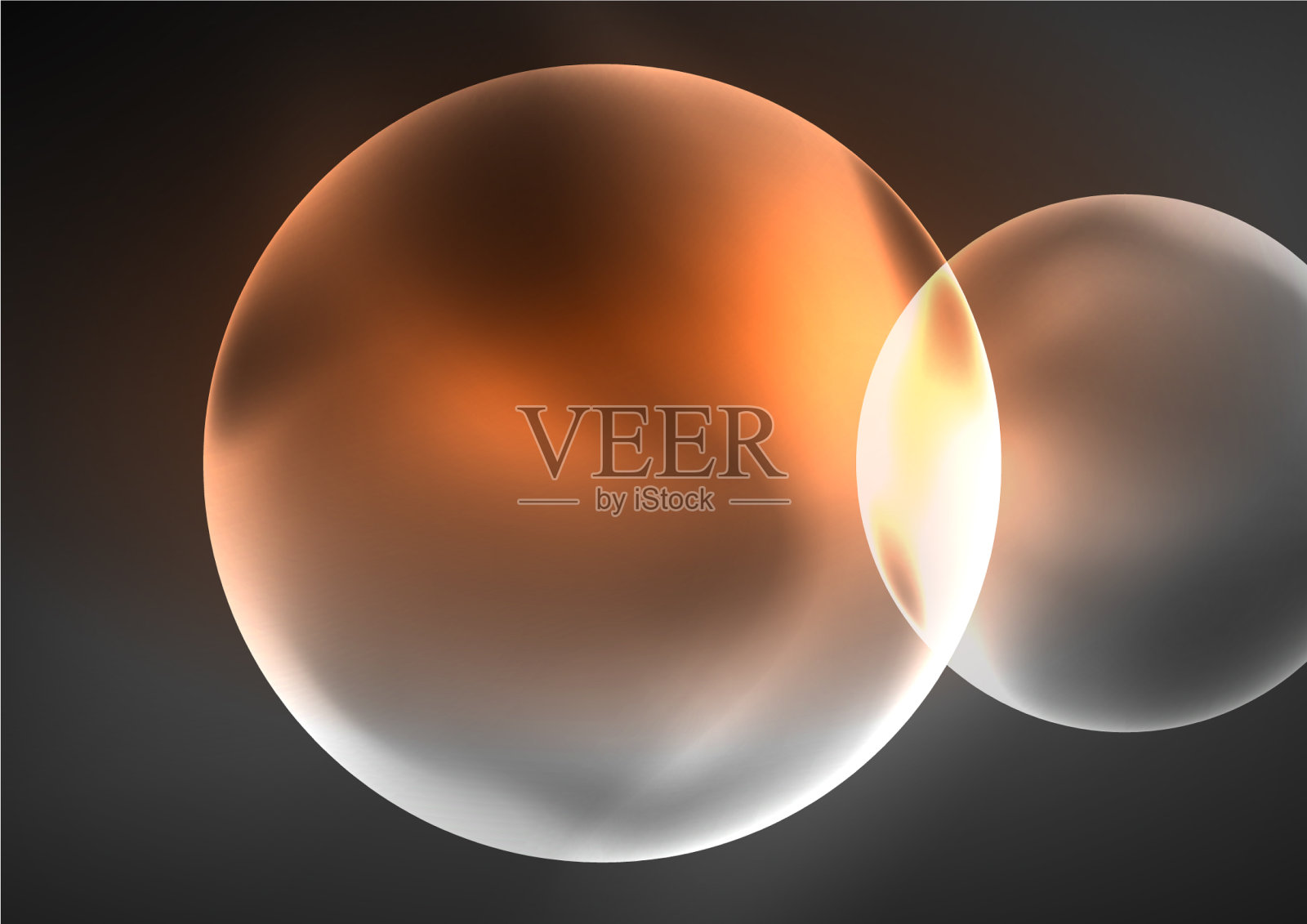 发光的霓虹灯，闪亮的透明气泡玻璃插画图片素材