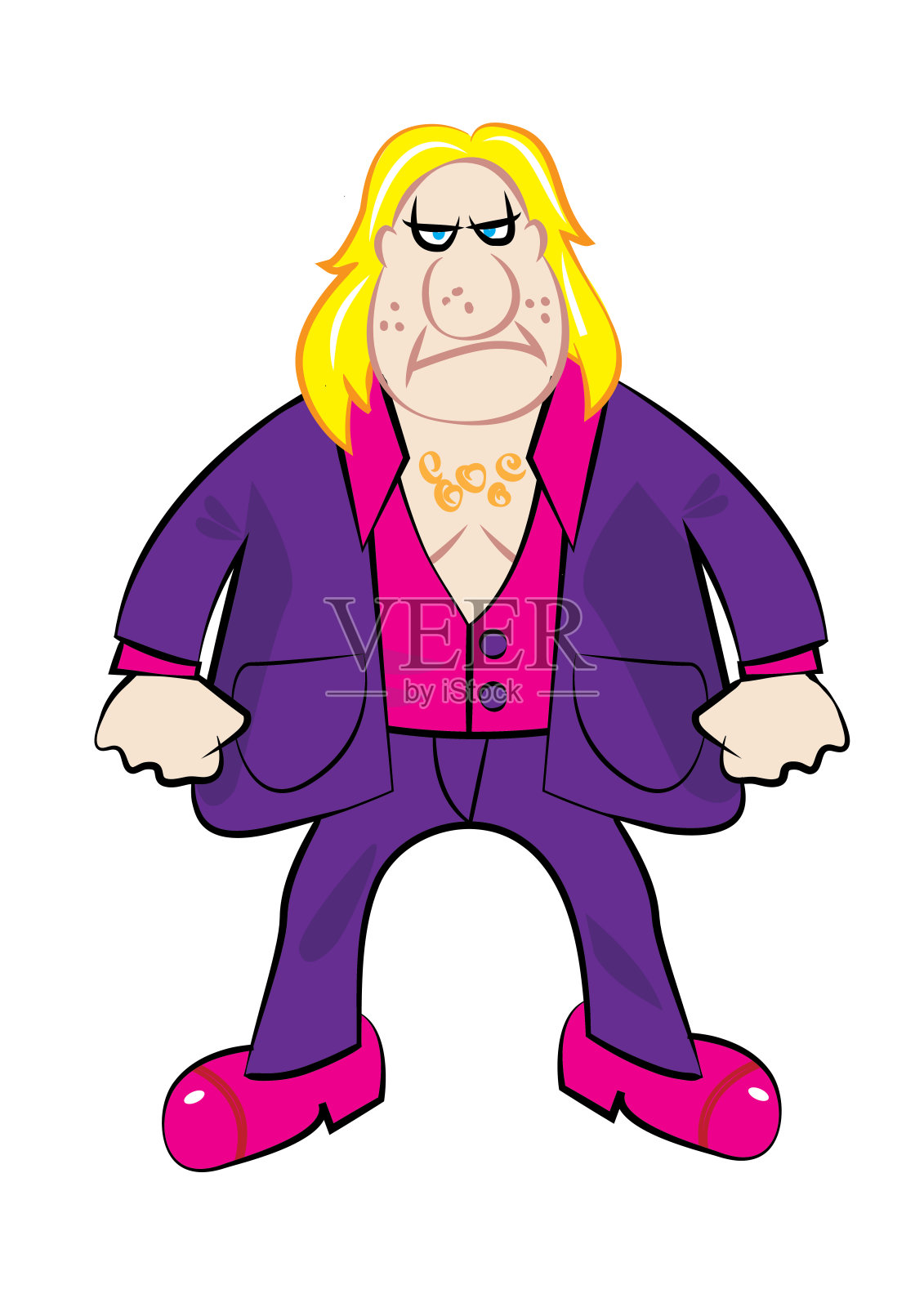 有趣的意大利黑帮人物卡通设计元素图片