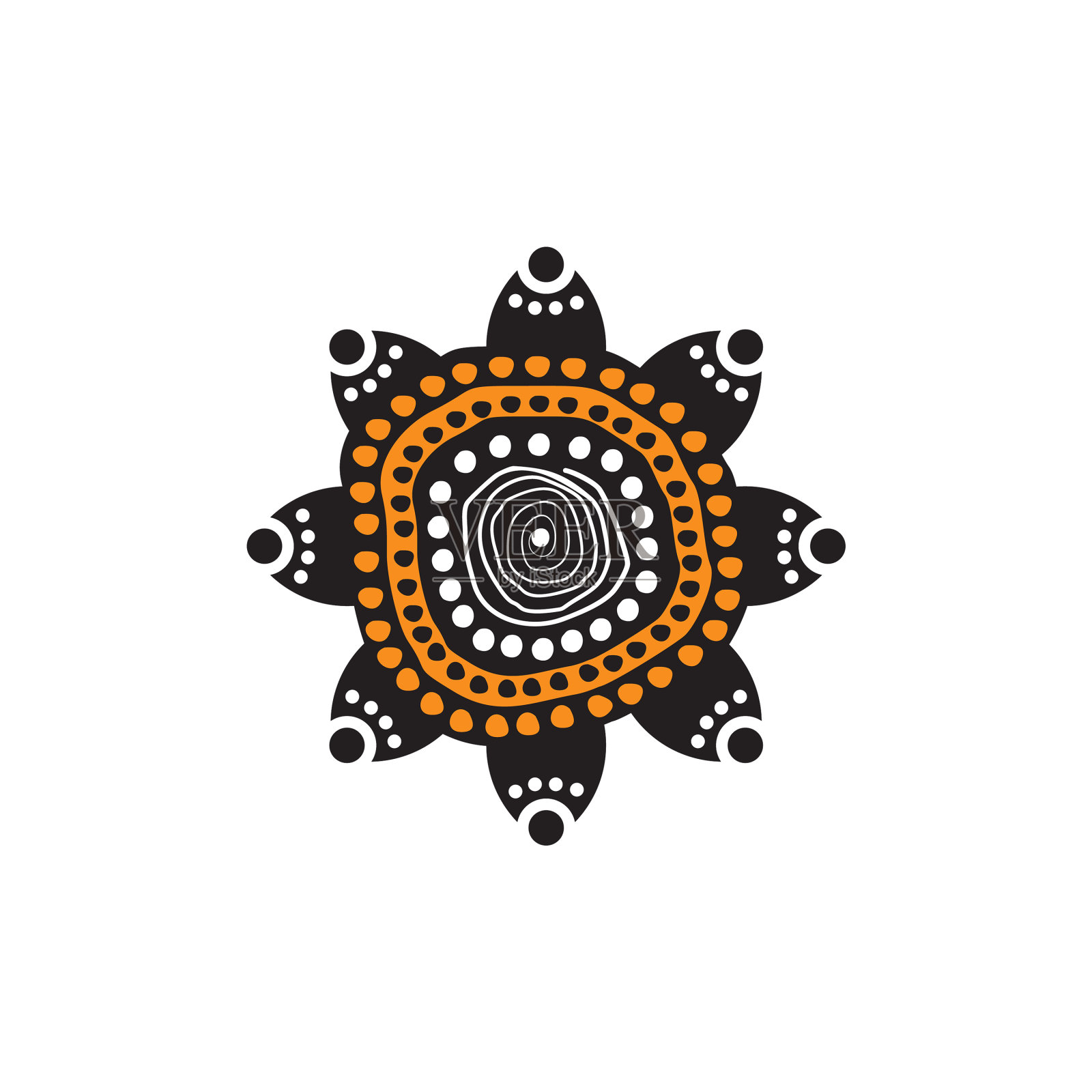 原住民艺术点画图标标志设计插画图片素材