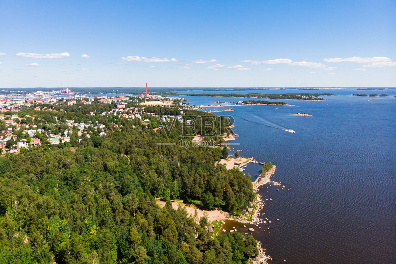 芬兰科特卡岛的航空全景图照片摄影图片