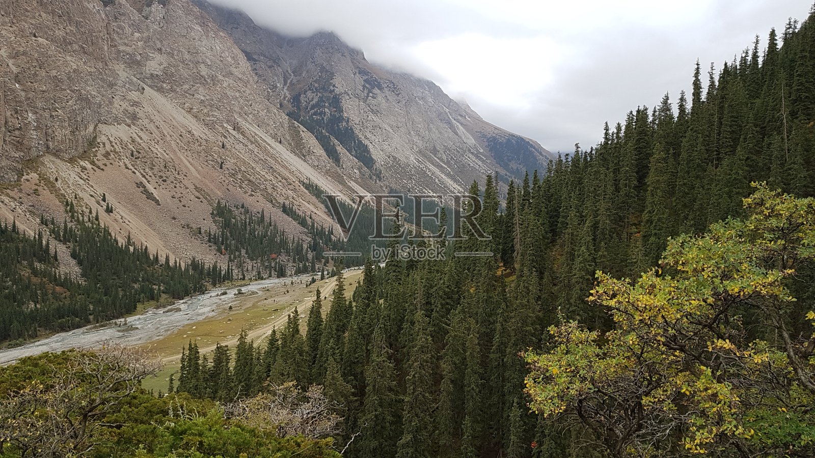 中亚吉尔吉斯斯坦的Barskoon峡谷照片摄影图片