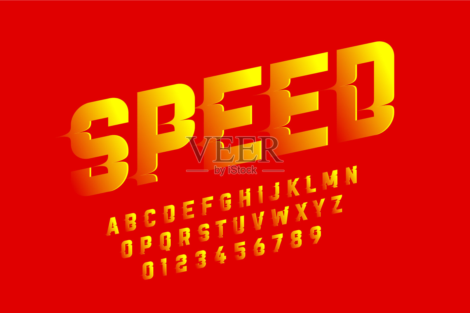 速度风格的字体插画图片素材