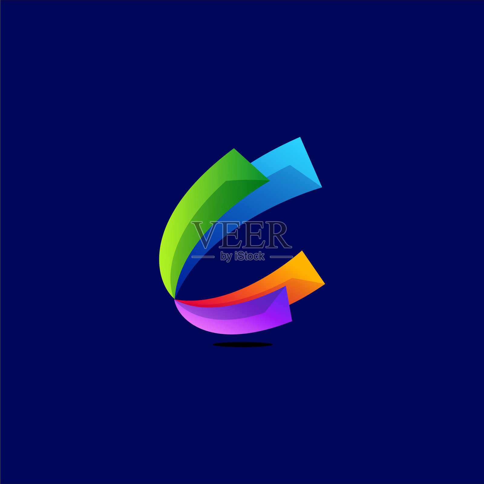 彩色的标志设计插画图片素材