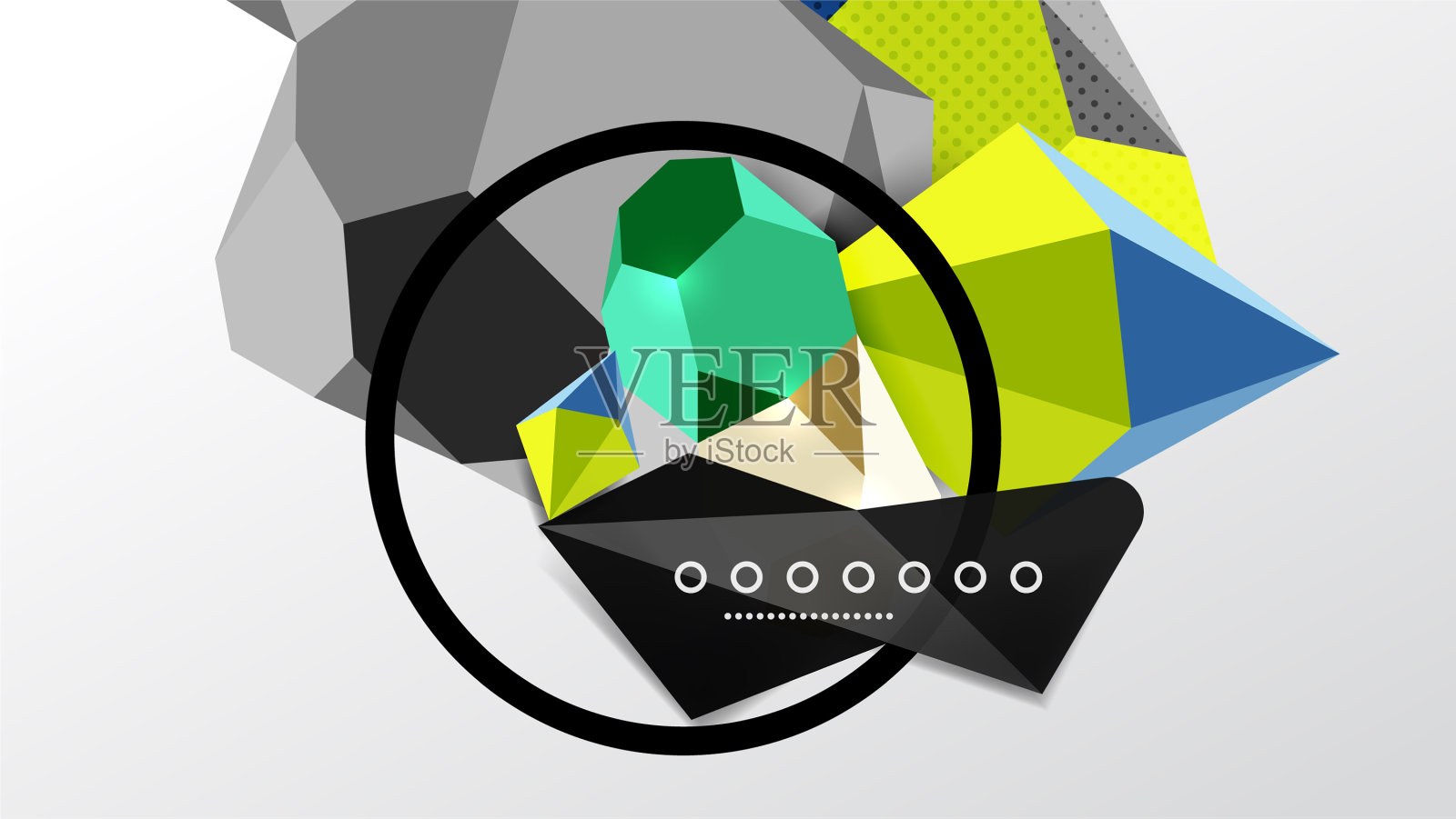 抽象背景-三维多边形几何插画图片素材