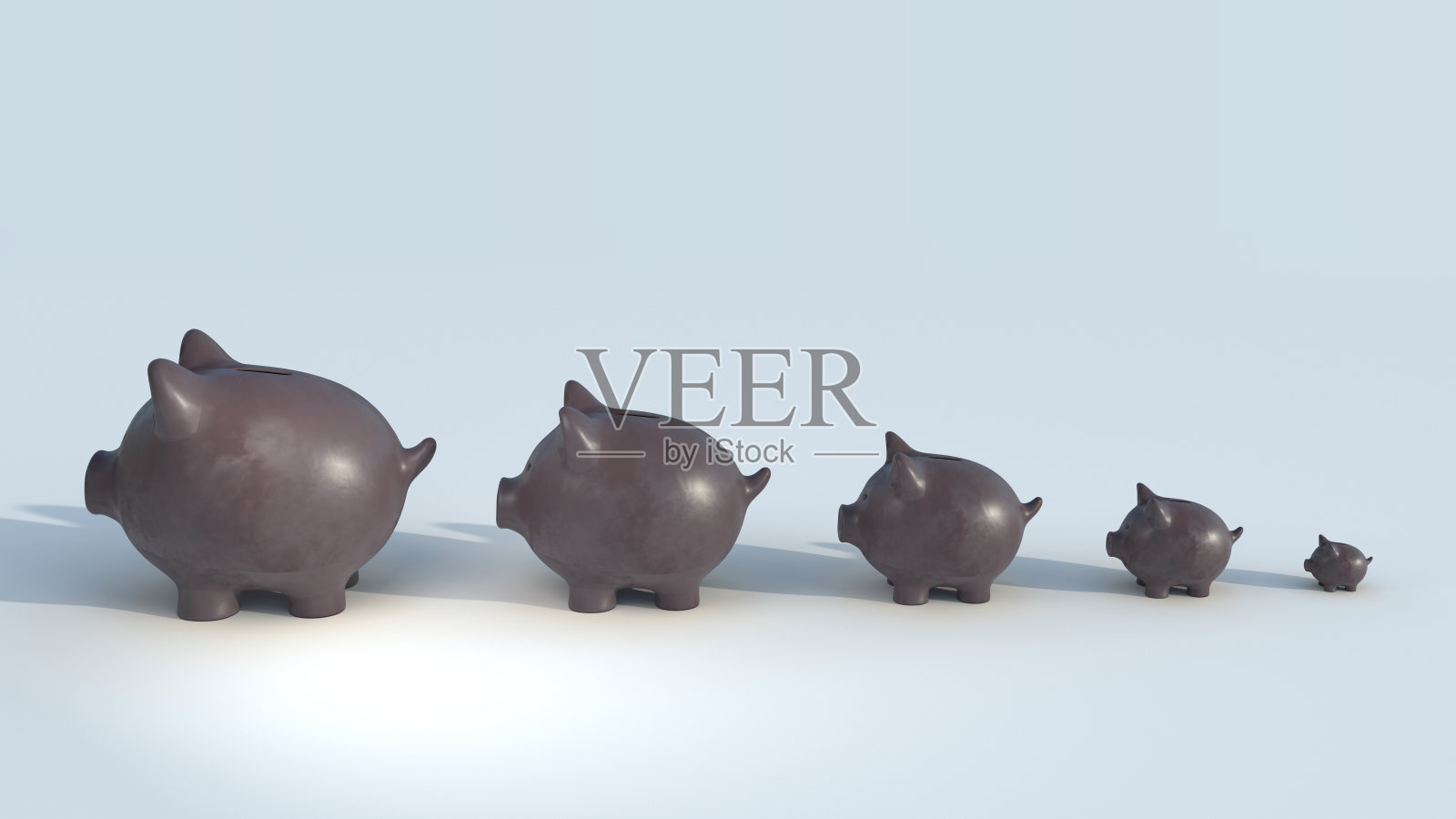 小猪储蓄罐棕色成型条形图照片摄影图片