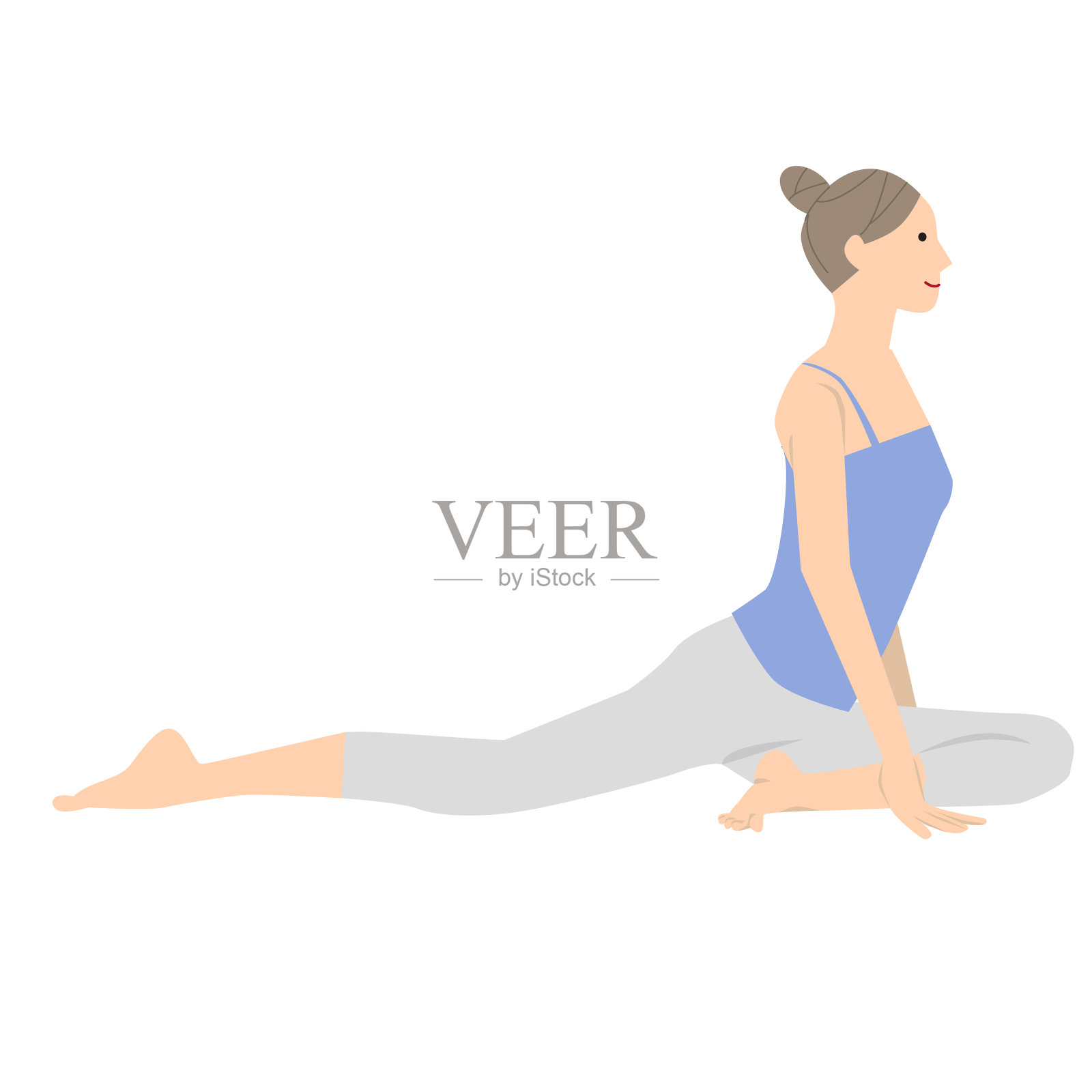 矢量插图的女人做瑜伽插画图片素材
