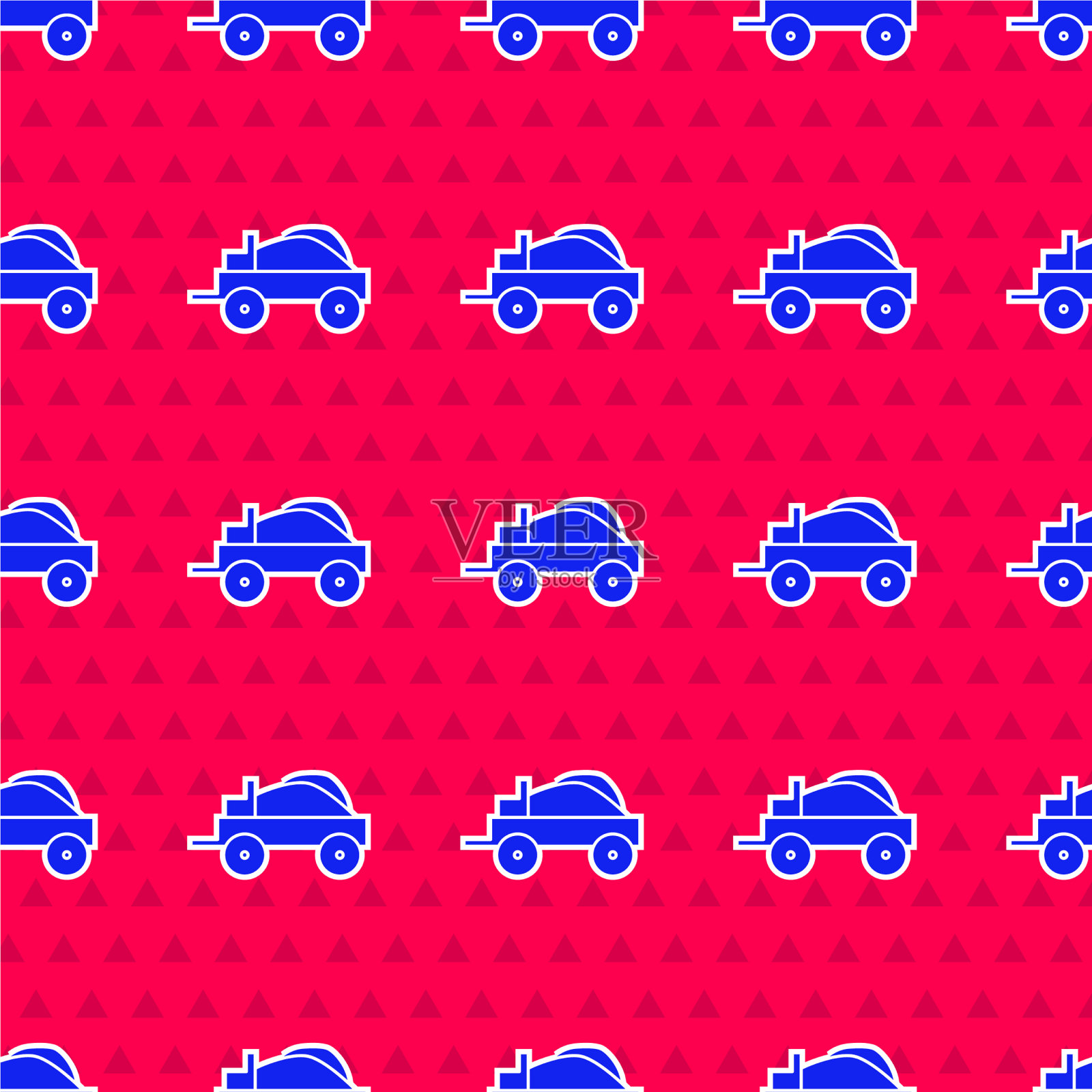 蓝色狂野西部覆盖马车图标孤立插画图片素材