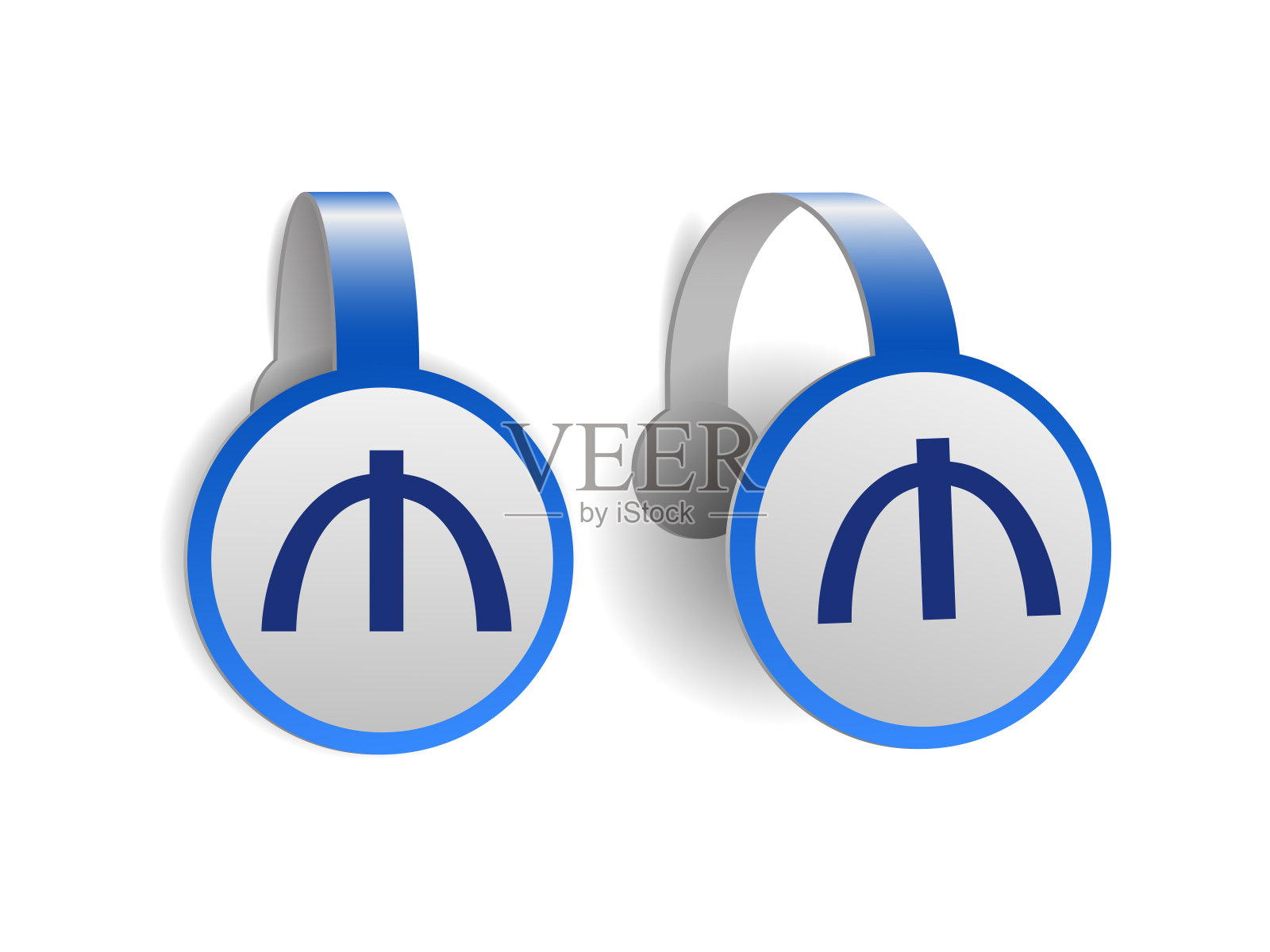 蓝色广告摆动上的阿塞拜疆manat符号。设计元素图片