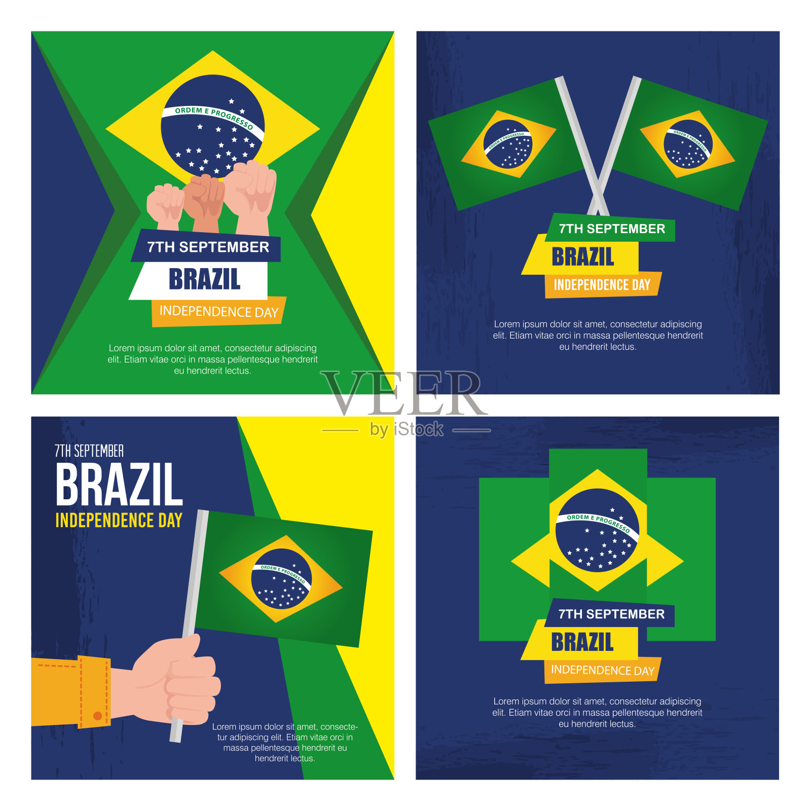 9月7日，庆祝巴西独立日的横幅设计模板素材